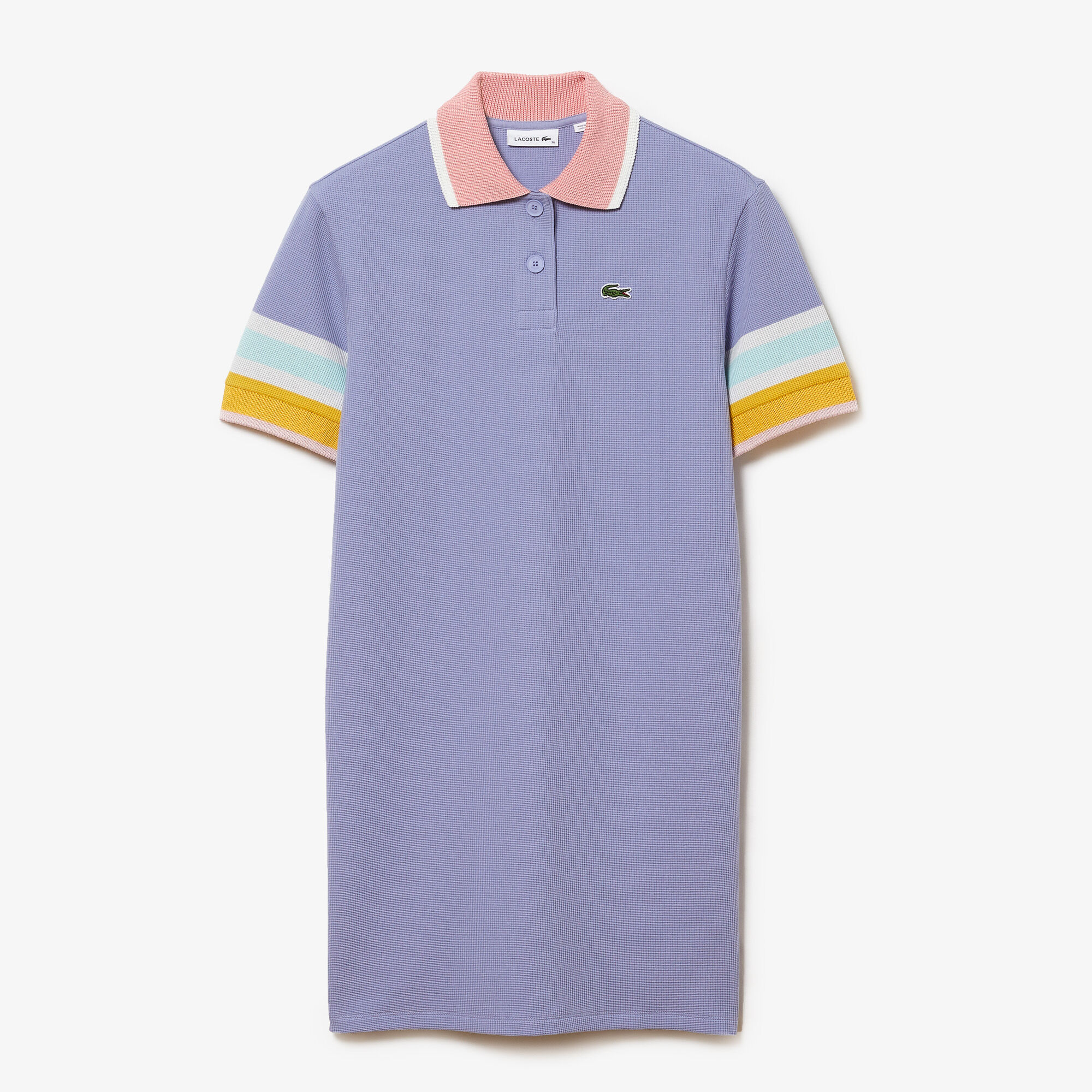 Buy Women s Striped Accents Honeycomb Cotton Polo Dress Lacoste QA