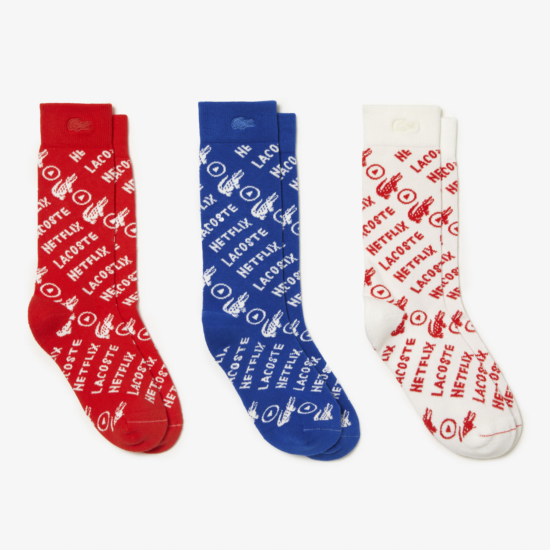 unisex 3 pack lacoste x netflix socks
