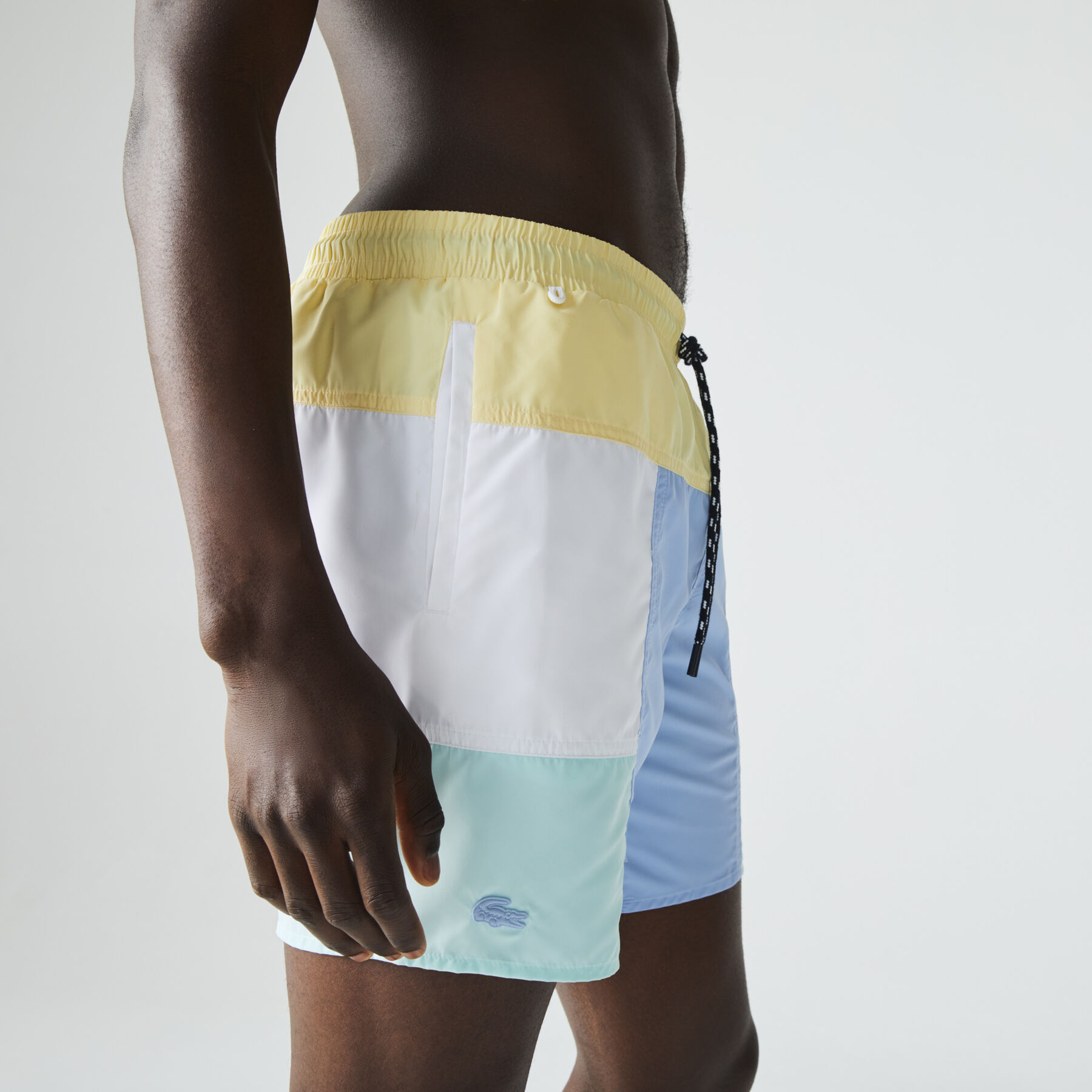 Men’s Colourblock Recycled Cloth Long Swimming Trunks lacoste men s colourblock recycled cloth long swimming trunks