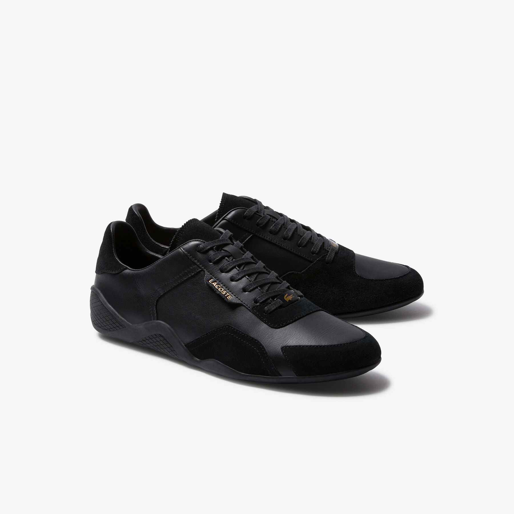 lacoste men s hapona leather and suede sneakers