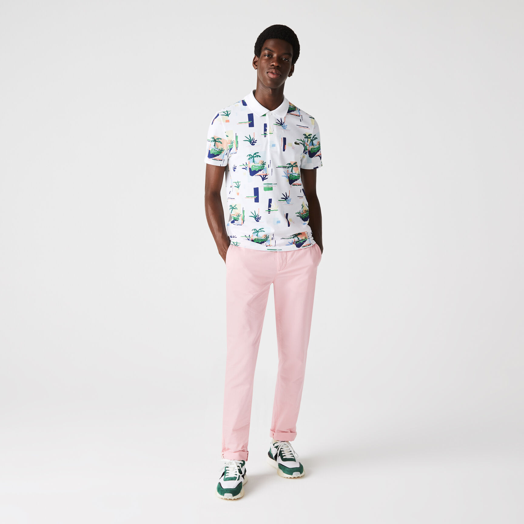 Men's Lacoste Regular Fit Print Cotton Piqué Polo Shirt Men's Lacoste Regular Fit Print Cotton Piqué Polo Shirt