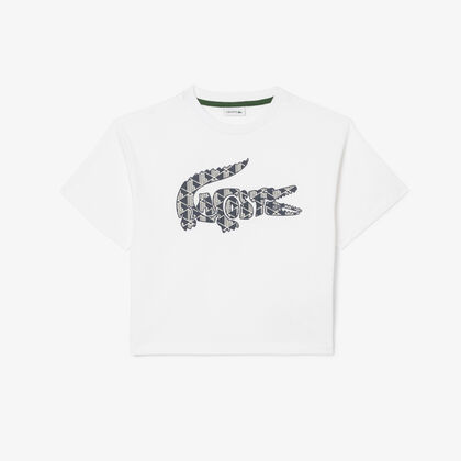 تي شيرت قطني بطبعة مونوغرام