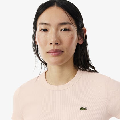 Slim Fit Ribbed Cotton T-shirt lacoste slim fit ribbed cotton t shirt