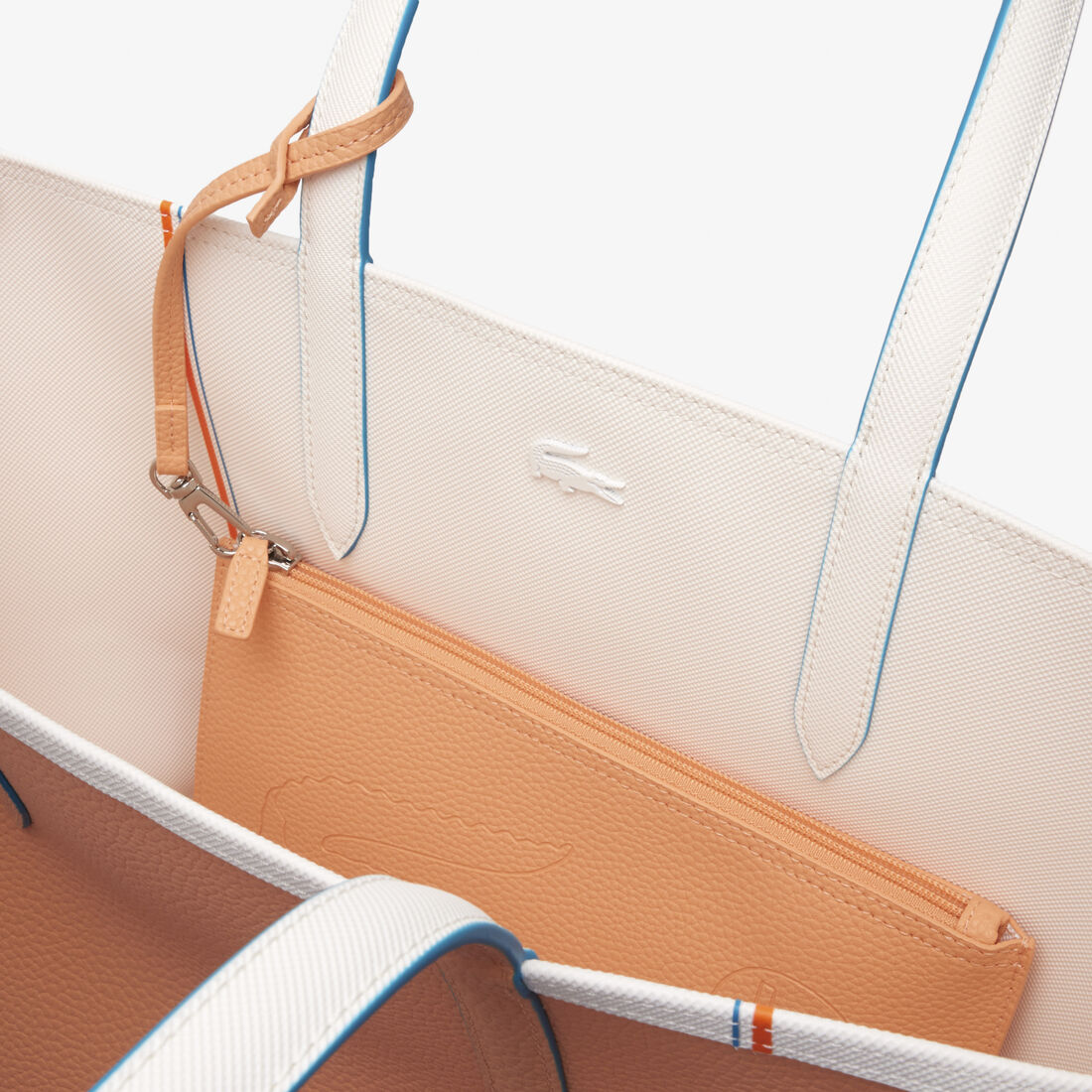 حقيبة يد لاكوست بحواف بلون مغاير ووجهين للنساء مجموعة Anna حقيبة يد لاكوست بحواف بلون مغاير ووجهين للنساء مجموعة Anna