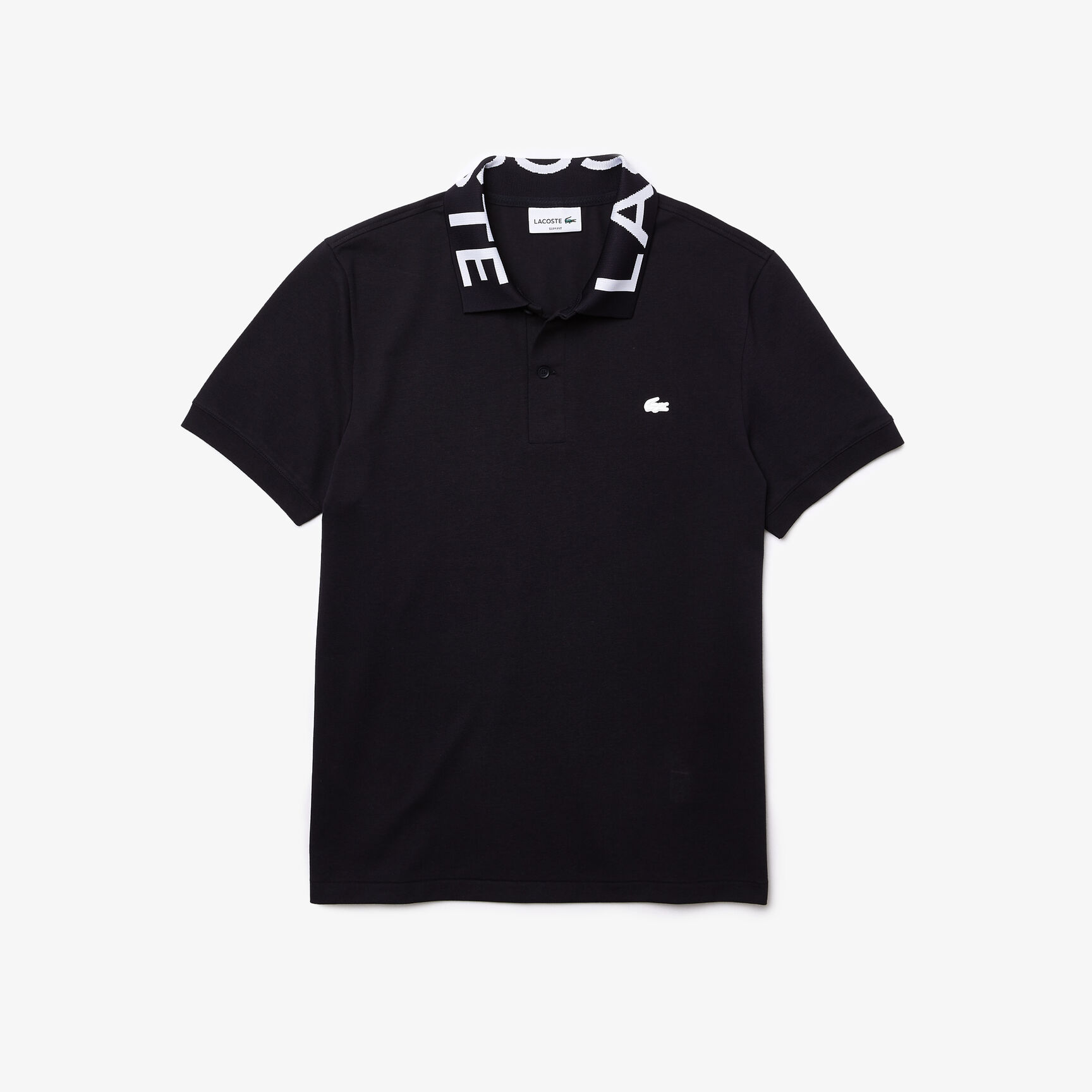 Men&rsquo;s Lacoste Slim Fit Lettered Neck Light Breathable Piqu&eacute; Polo Shirt
