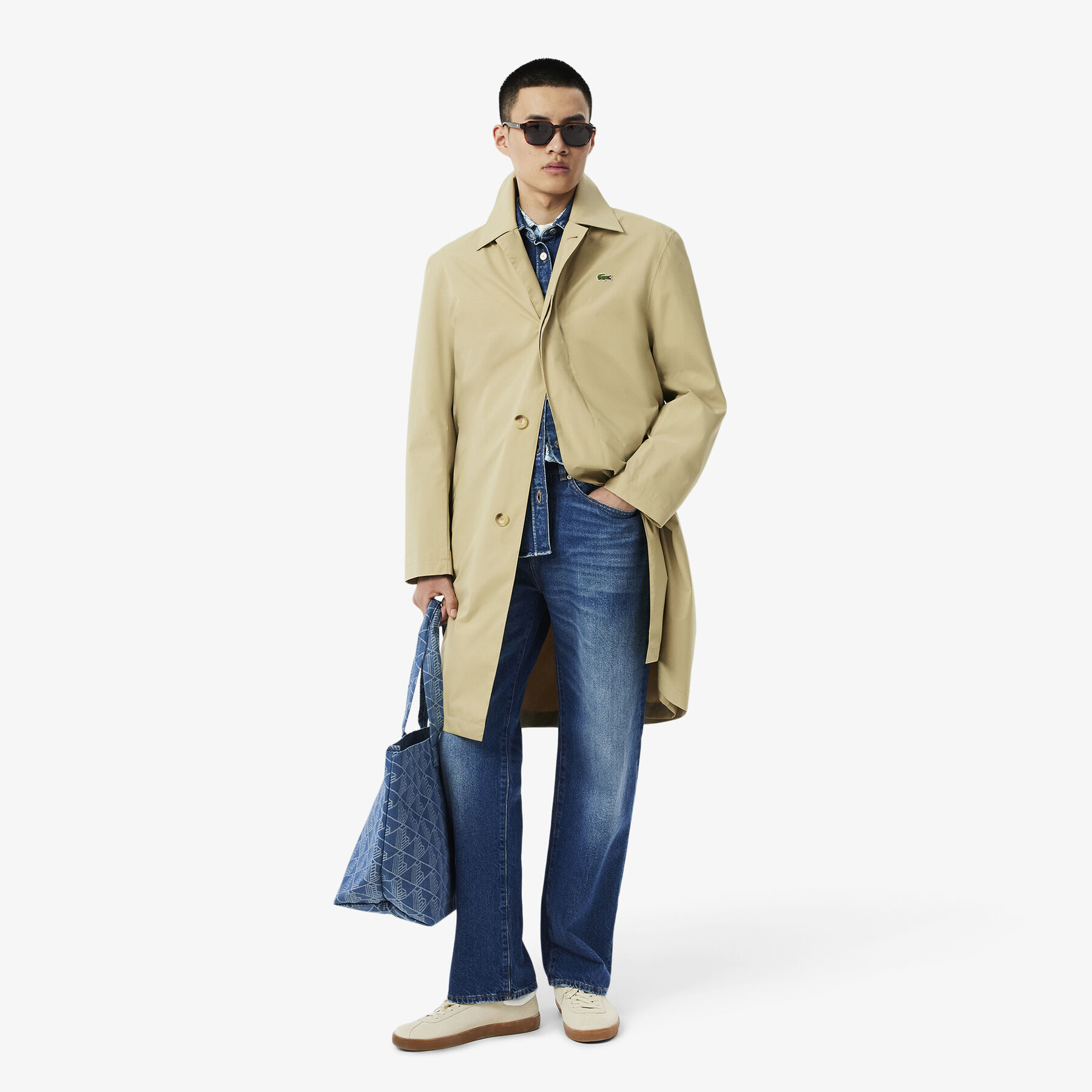 lacoste xxl summer pack jacquard motif tote