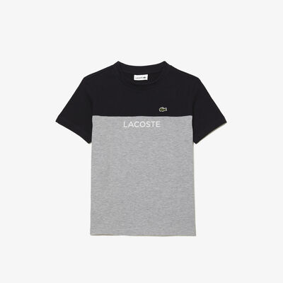 Kids’ Lacoste Colourblock Organic Cotton Jersey T-shirt