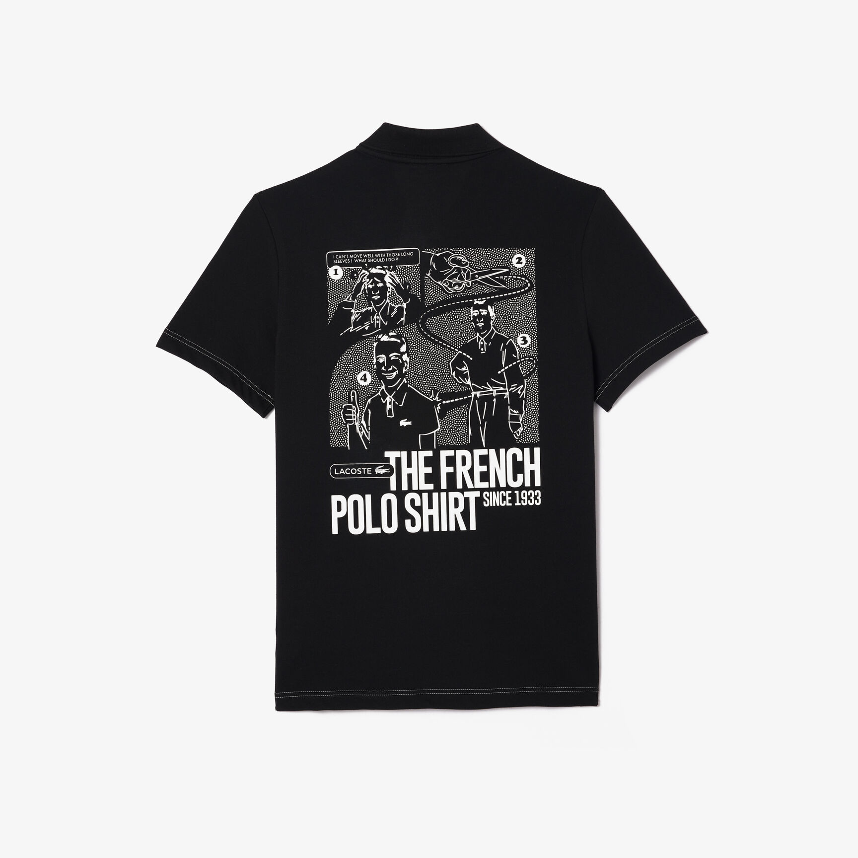 Back and Front Print Lacoste Movement Polo Shirt