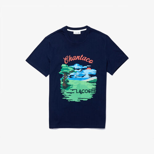 Men’s Crew Neck Landscape Print Cotton T-shirt