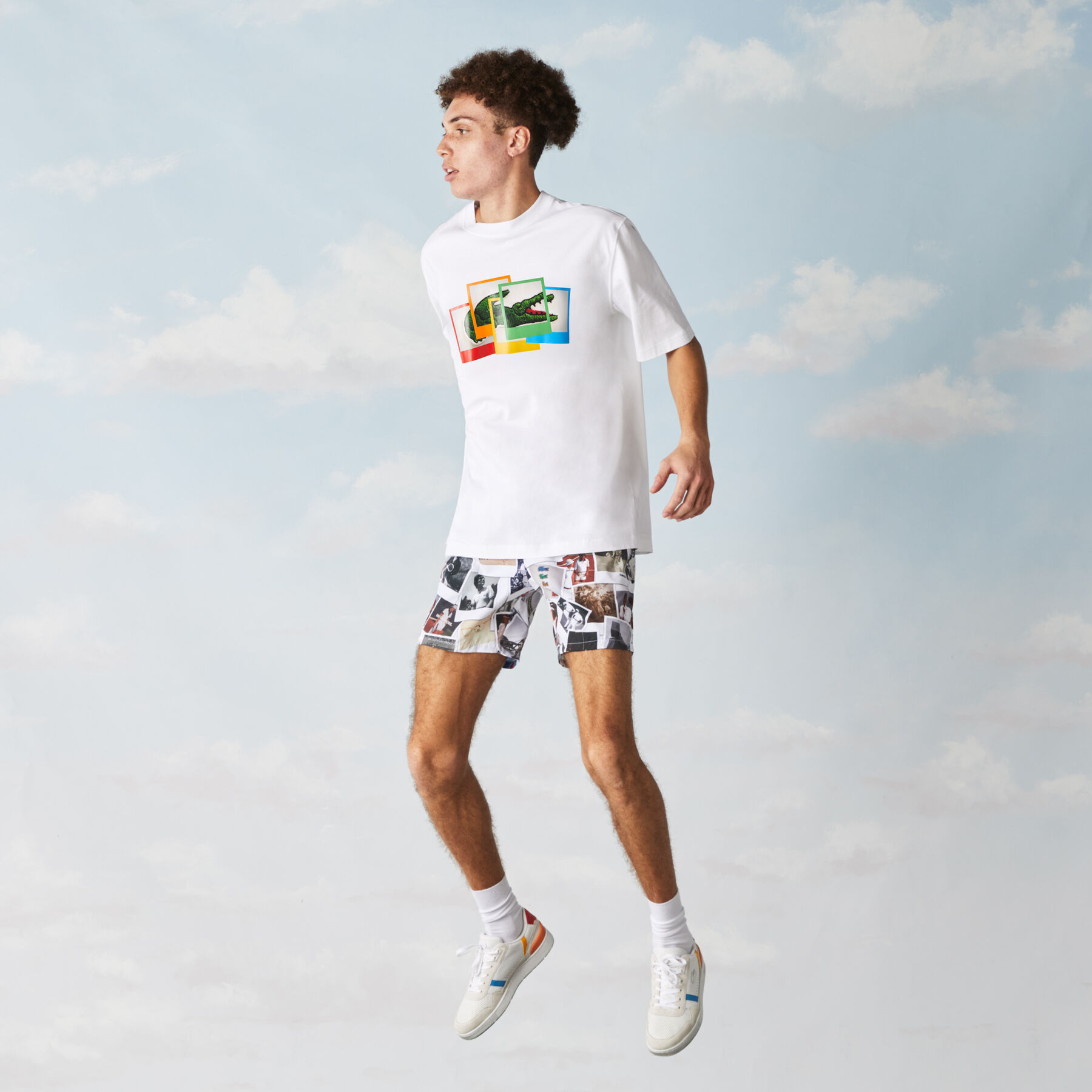 تي شيرت قطني للجنسين قصة فضفاضة من مجموعة Lacoste LIVE و Polaroid لاكوست تي شيرت قطني للجنسين قصة فضفاضة من مجموعة lacoste live و polaroid