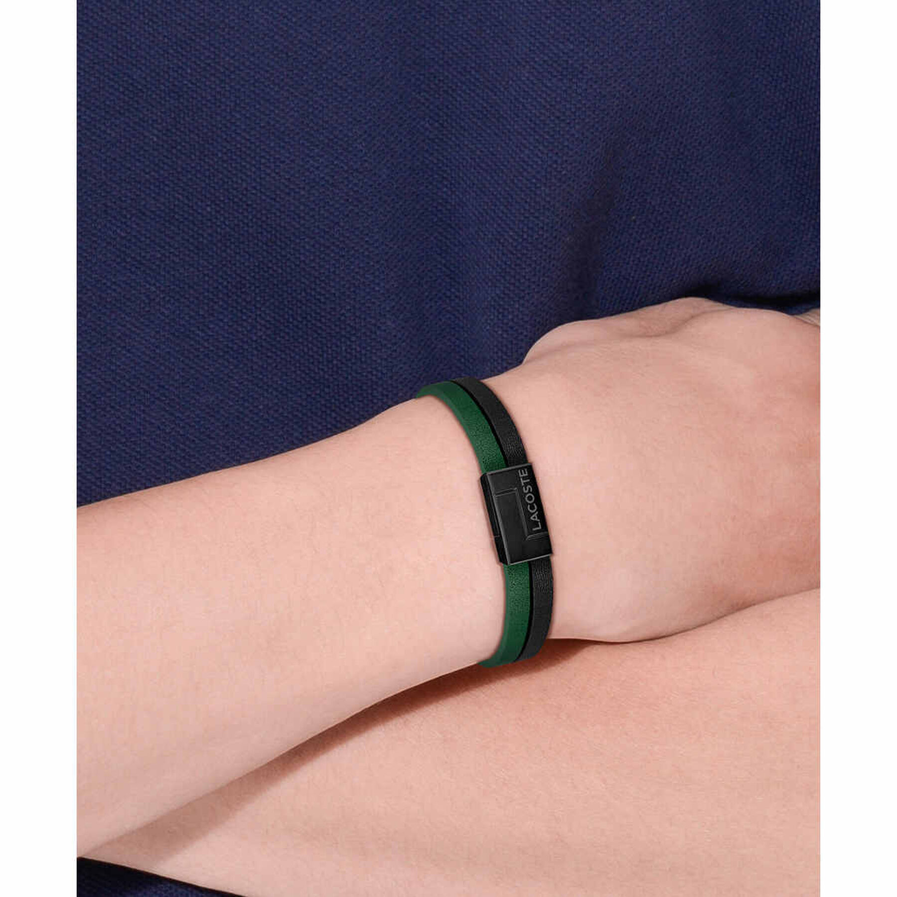 lacoste men traveler wrist band bracelet