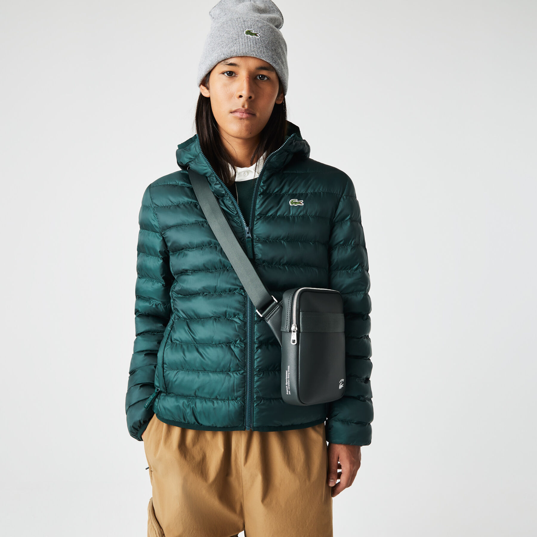 men s lacoste contrast branded crossover bag