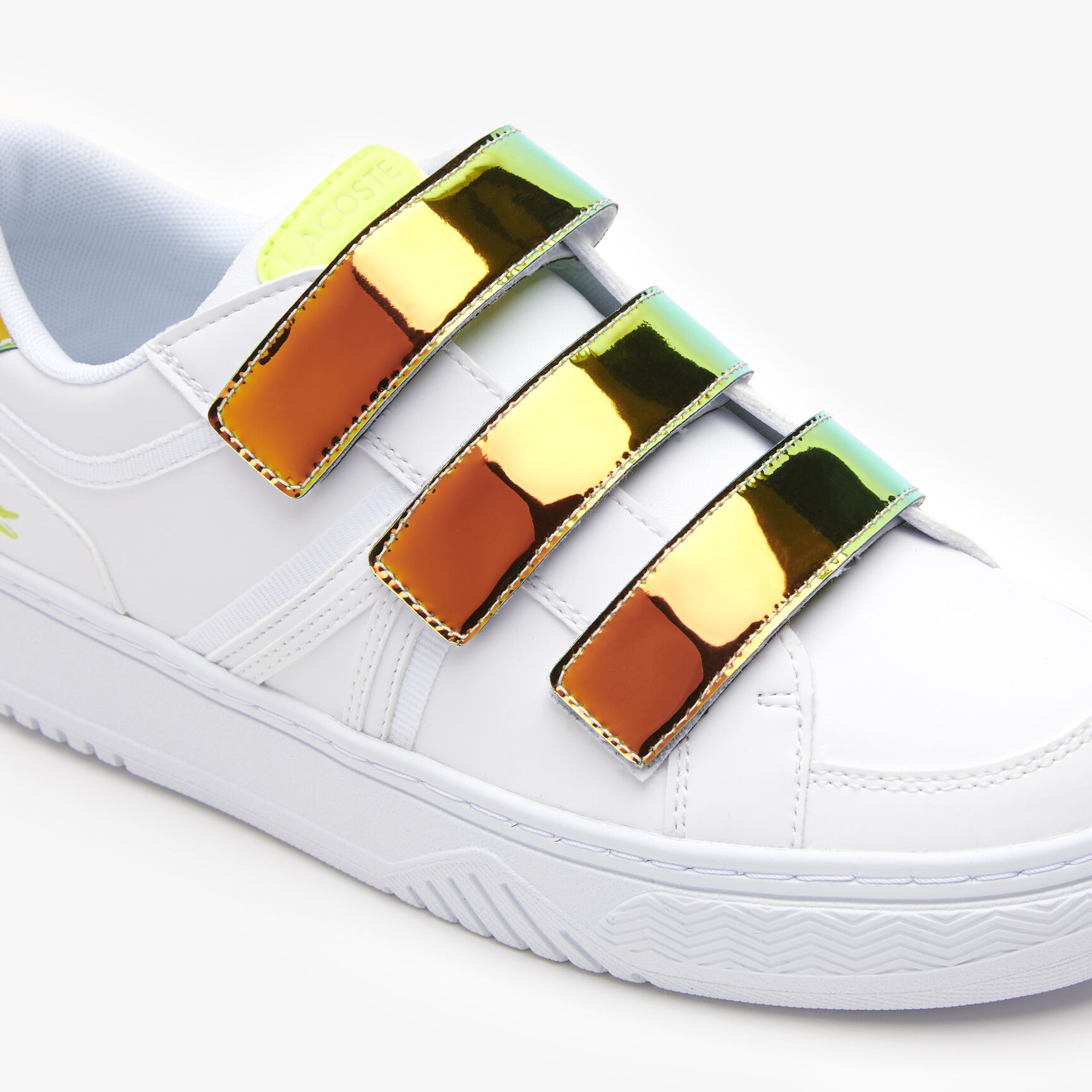 سنيكرز لاكوست L001 من خامات صناعية مقسم بألوان للرضع