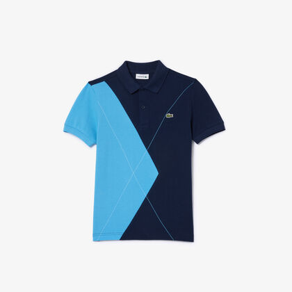 Argyle Motif Pique Polo Shirt