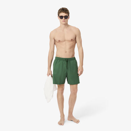 Mid Length Monochrome Swim Trunks
