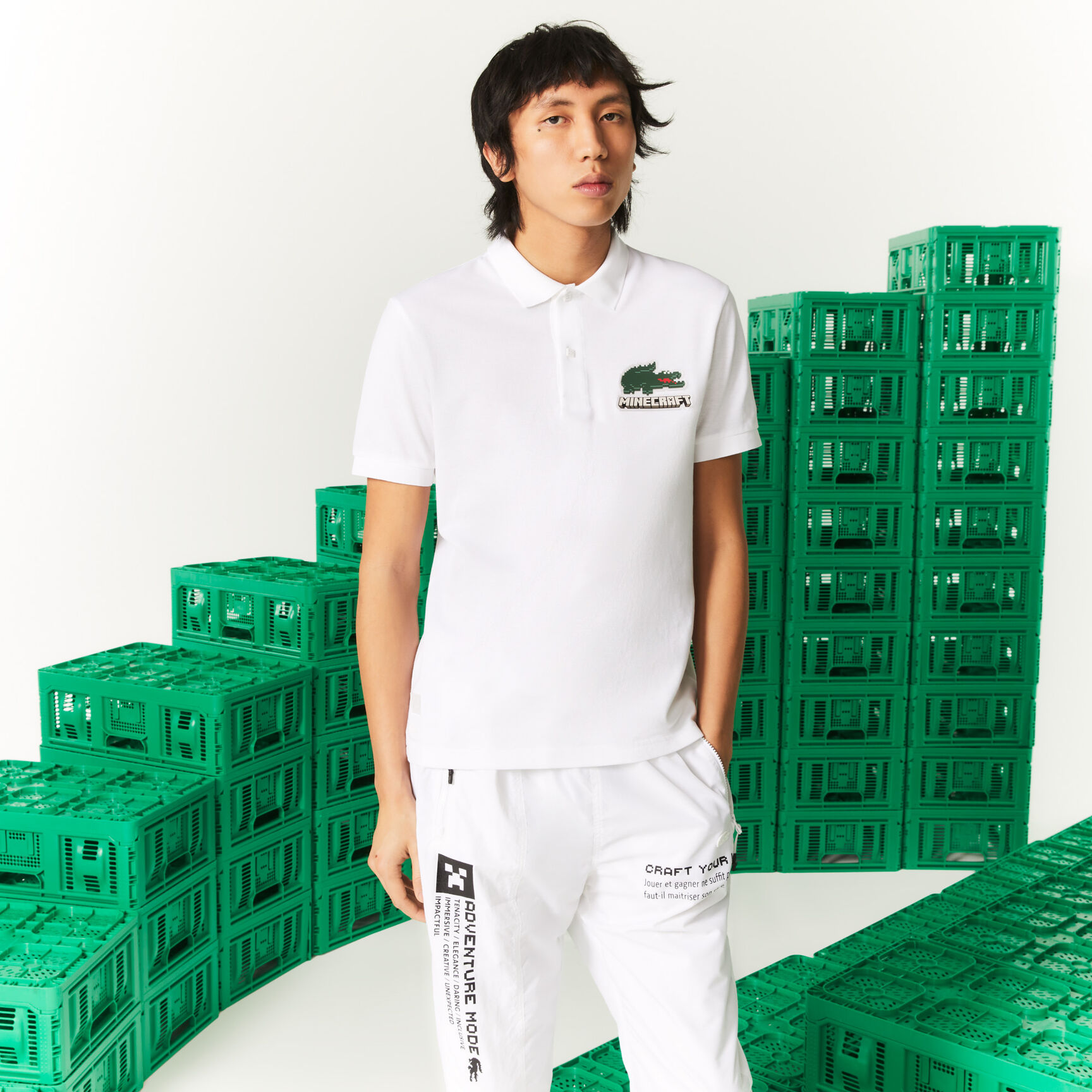 Unisex Lacoste x Minecraft Classic Fit Organic Cotton Polo Shirt