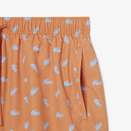 شورت سباحة متوسط ​​الطول بنقشة جلد التمساح