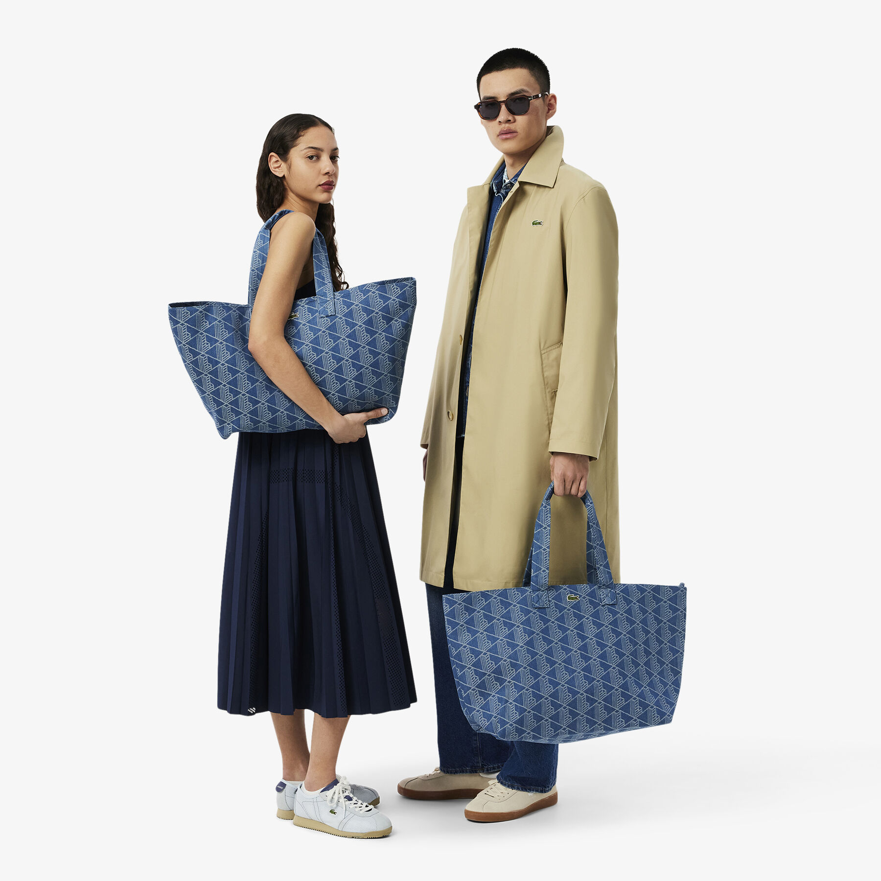 lacoste xxl summer pack jacquard motif tote
