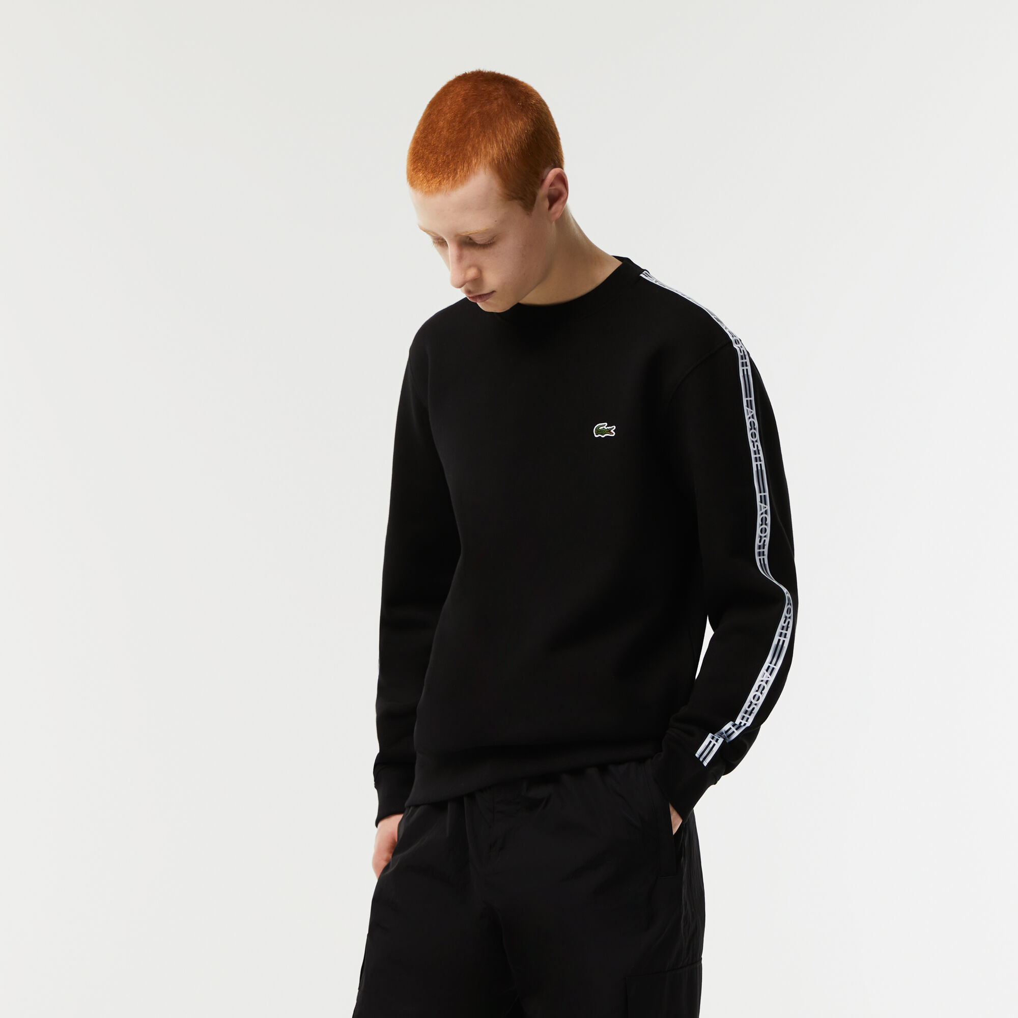 【LACOSTE】Logo Stripe Flannel Jogger ロゴテープ スウェット Buy Men's Classic Fit Logo Stripe Flannel Jogger Sweatshirt