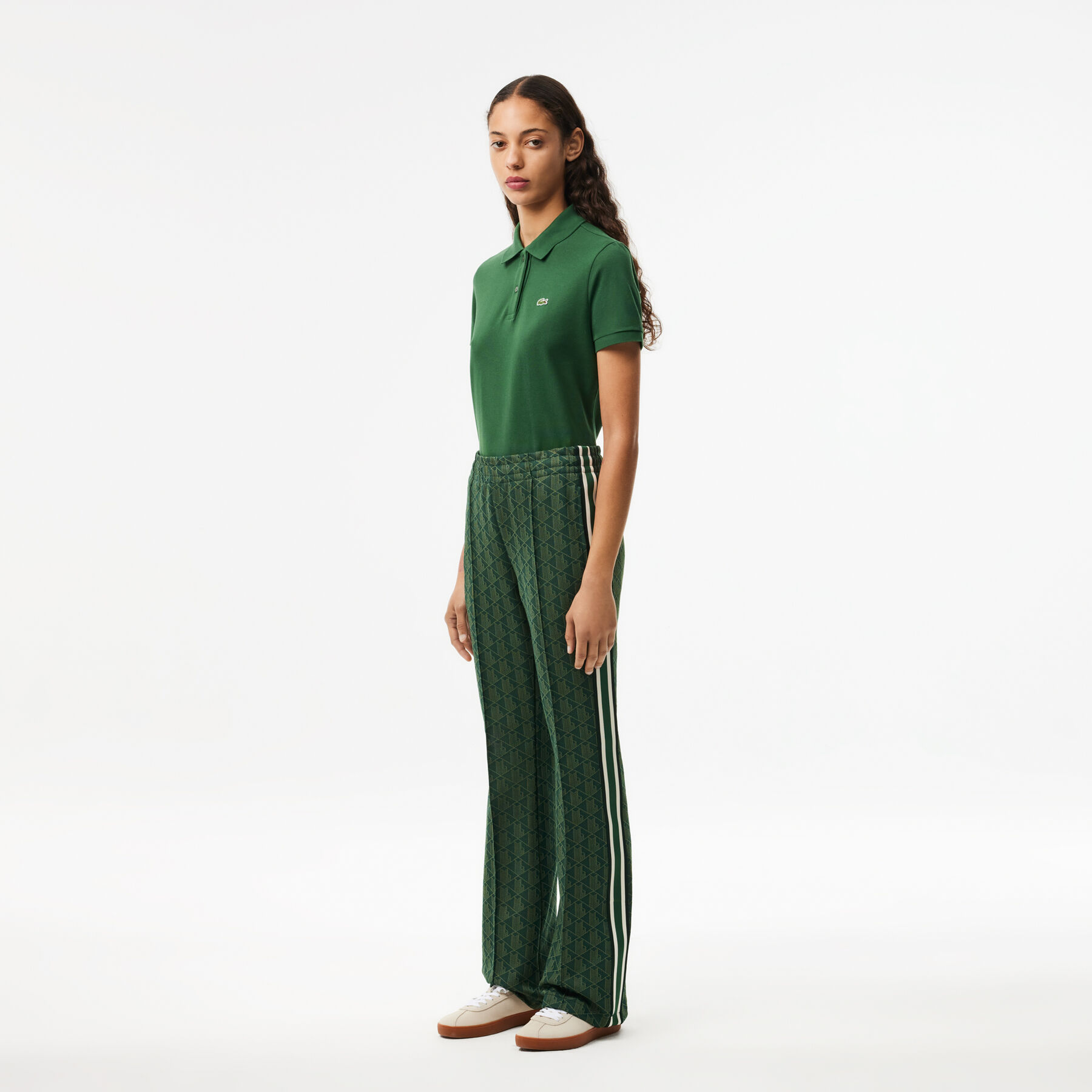 lacoste flared monogram sweatpants