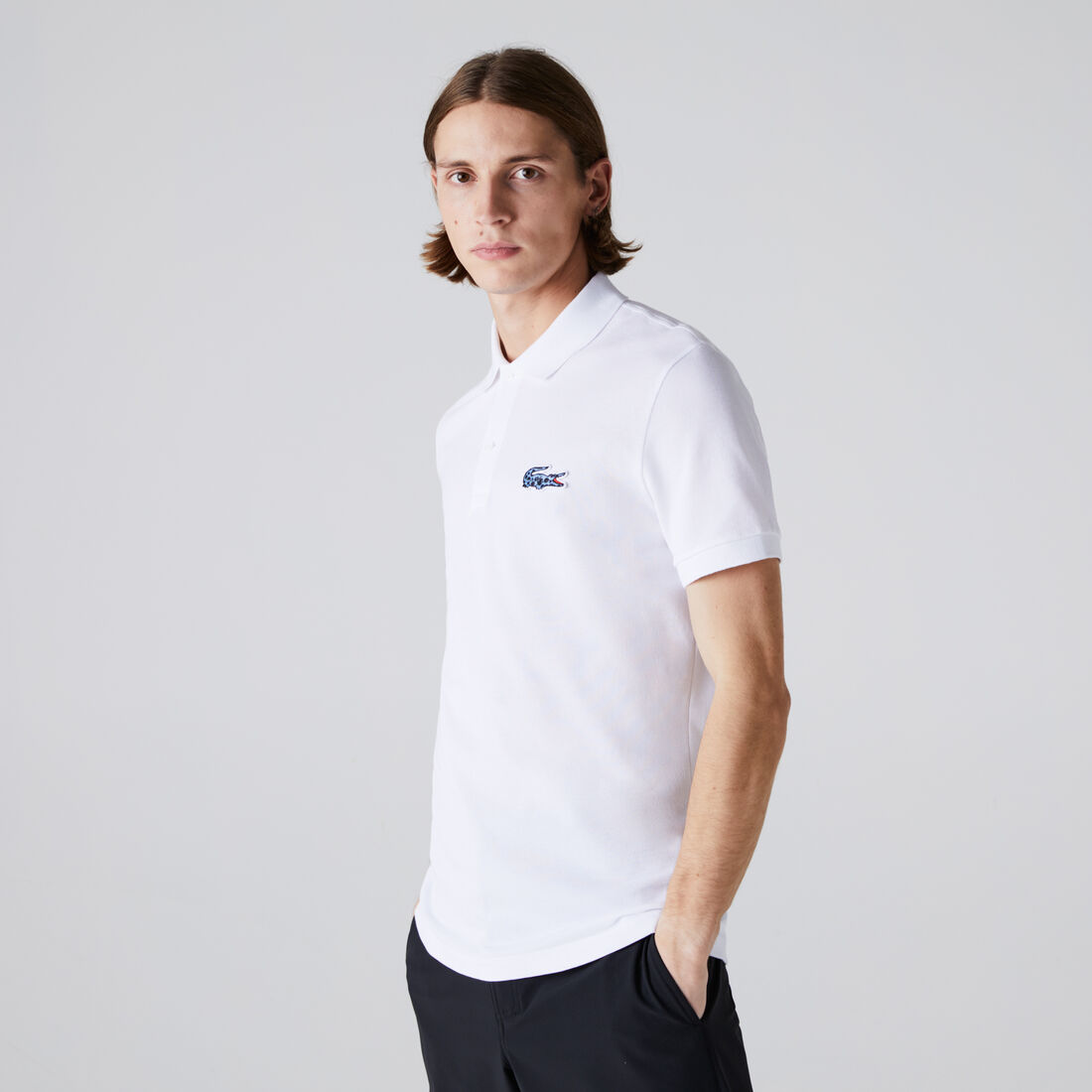 تيشيرت بولو قطن بيكيه عضوي للرجال مجموعة Lacoste x National Geographic