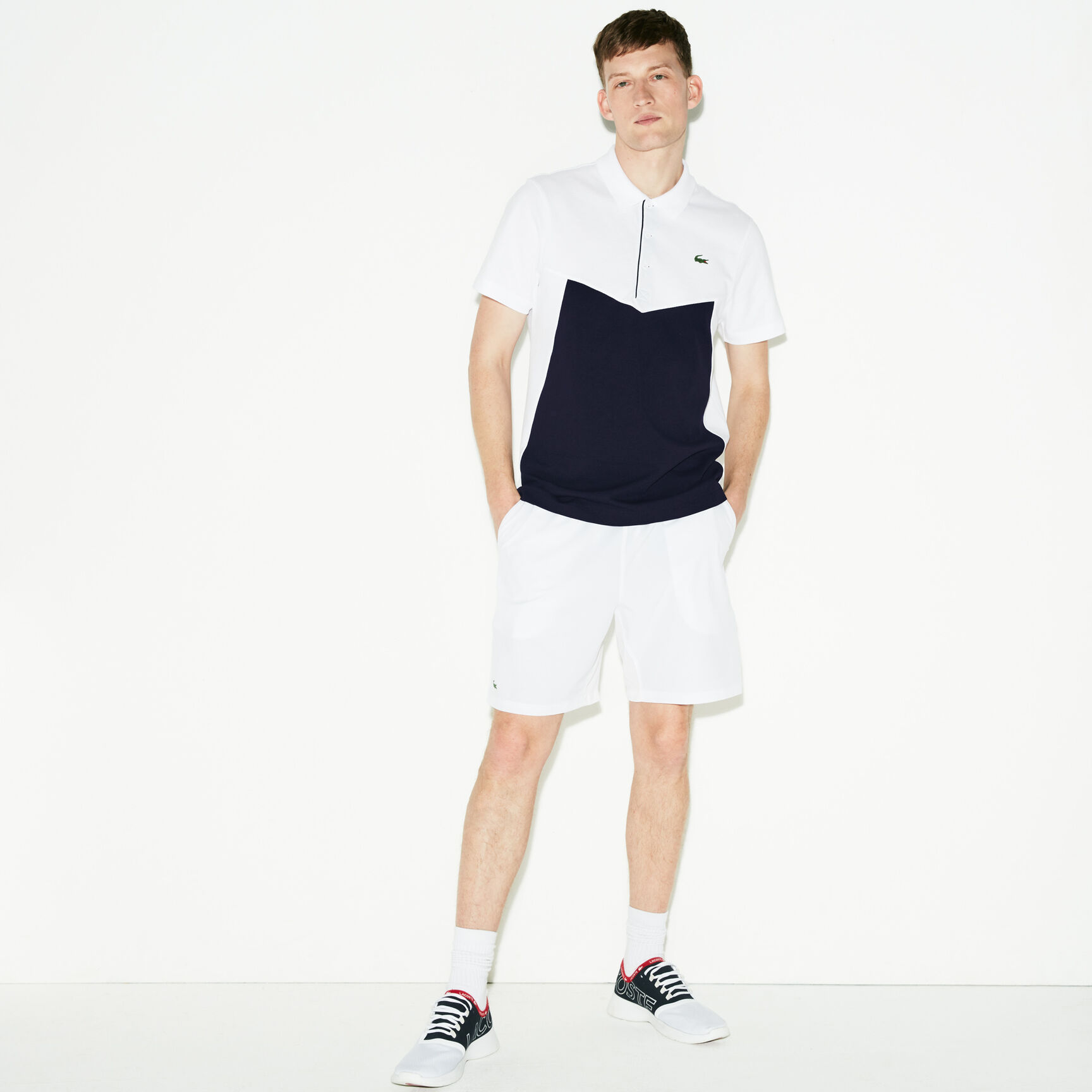 Men's Lacoste SPORT Colourblock Ultra Light Cotton Tennis Polo Shirt