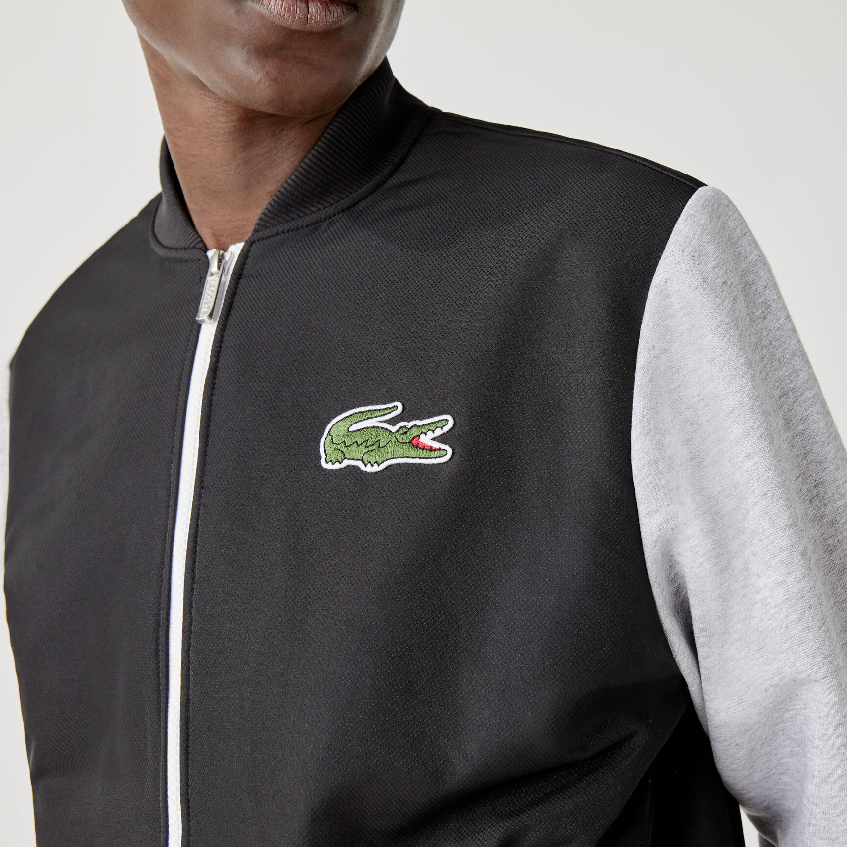 Men's Lacoste SPORT Two-Tone Print Fleece Zip Teddy Jacket Men's Lacoste SPORT Two-Tone Print Fleece Zip Teddy Jacket