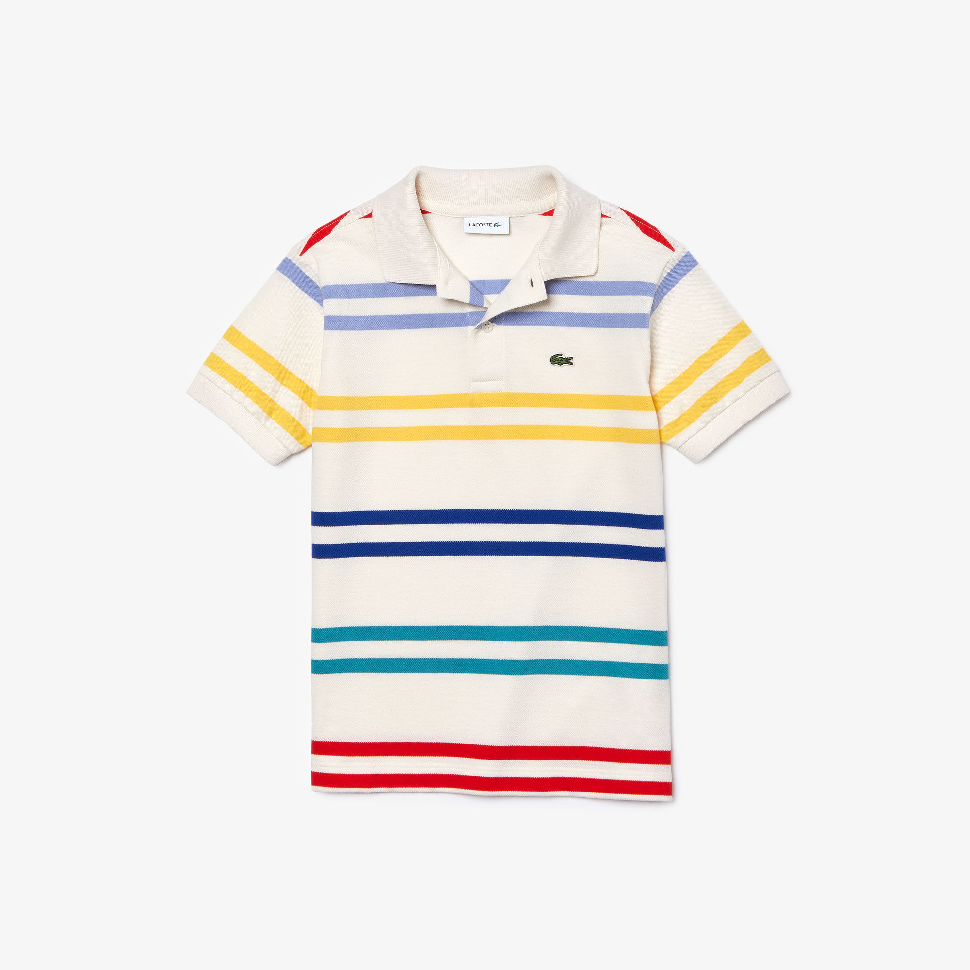 Boy’s Striped Coloured Lacoste Polo Shirt Boy’s Striped Coloured Lacoste Polo Shirt