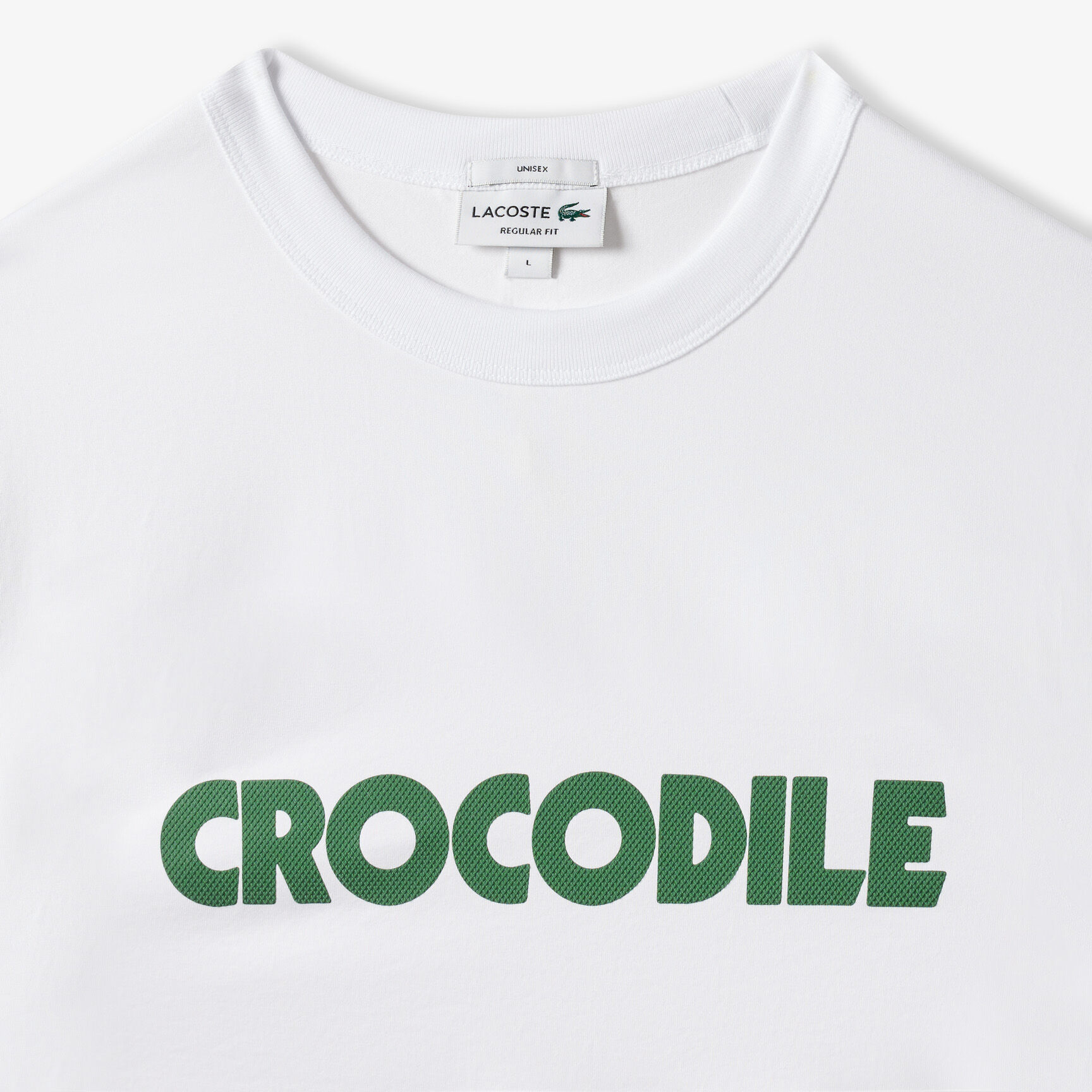 Pique Effect Slogan Cotton Jersey T-shirt