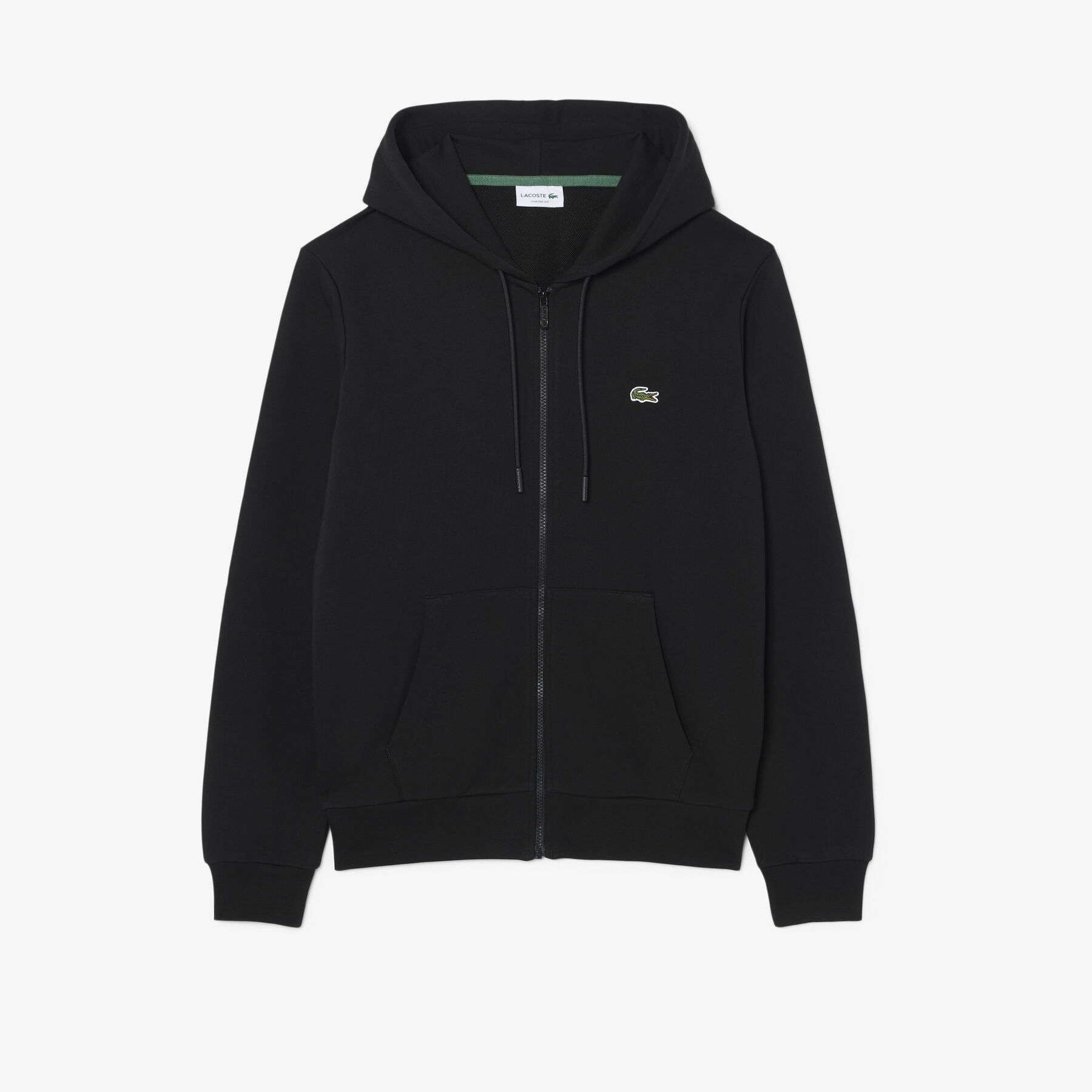 lacoste classic fit zipped fleece sweatshirt
