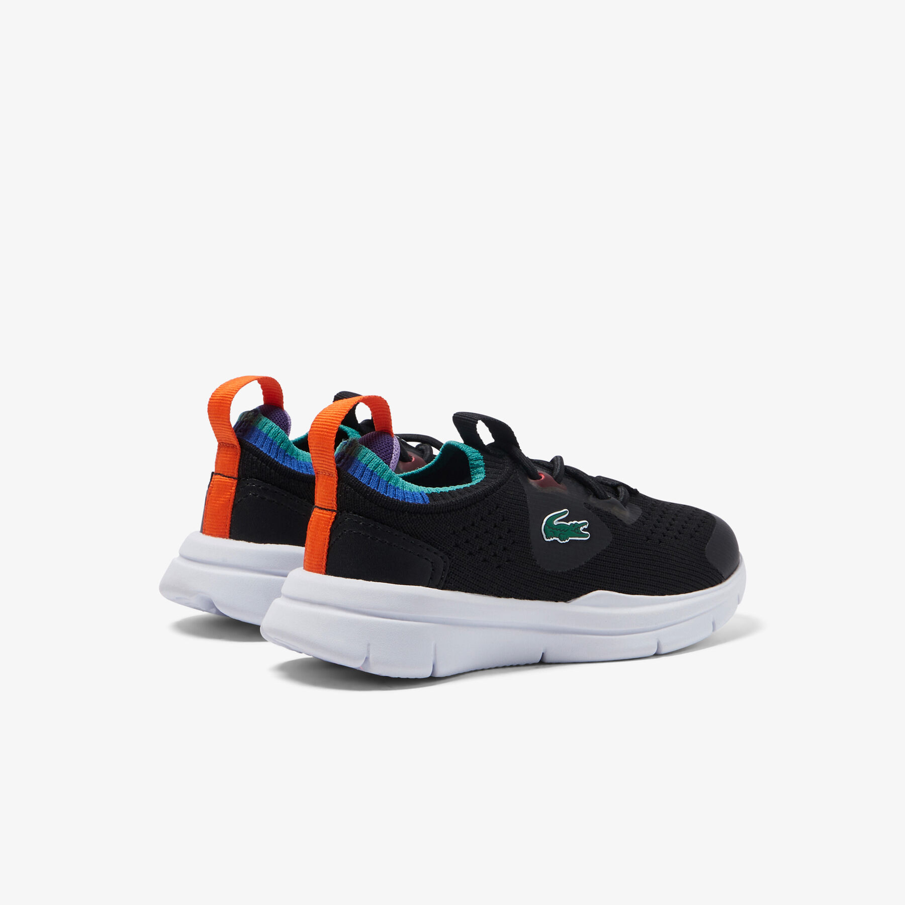 infants  lacoste run spin knit textile colour contrast trainers