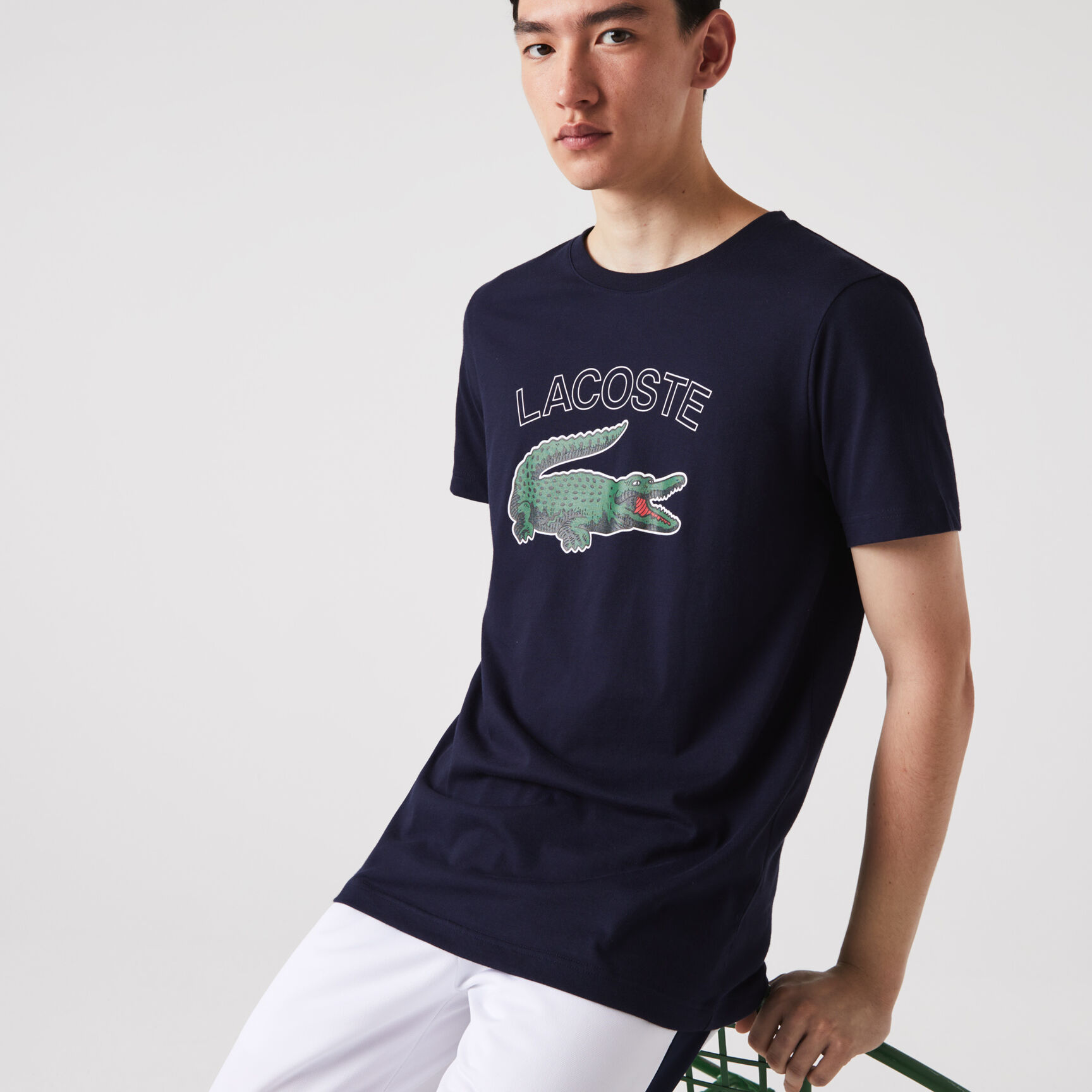 تيشيرت جيرسيه بطبعة تمساح للرجال مجموعة Lacoste SPORT