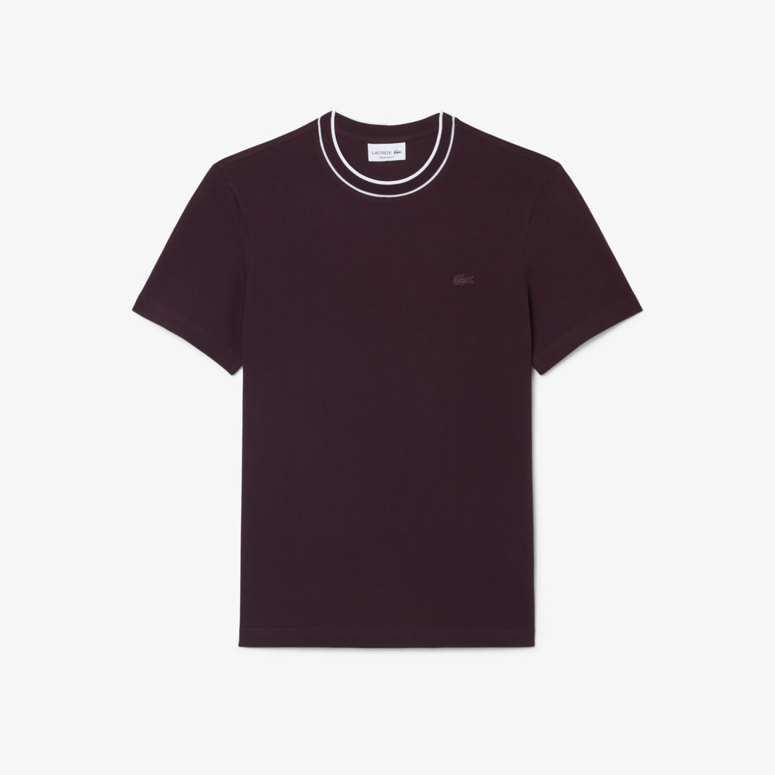 lacoste stretch pique stripe collar t shirt