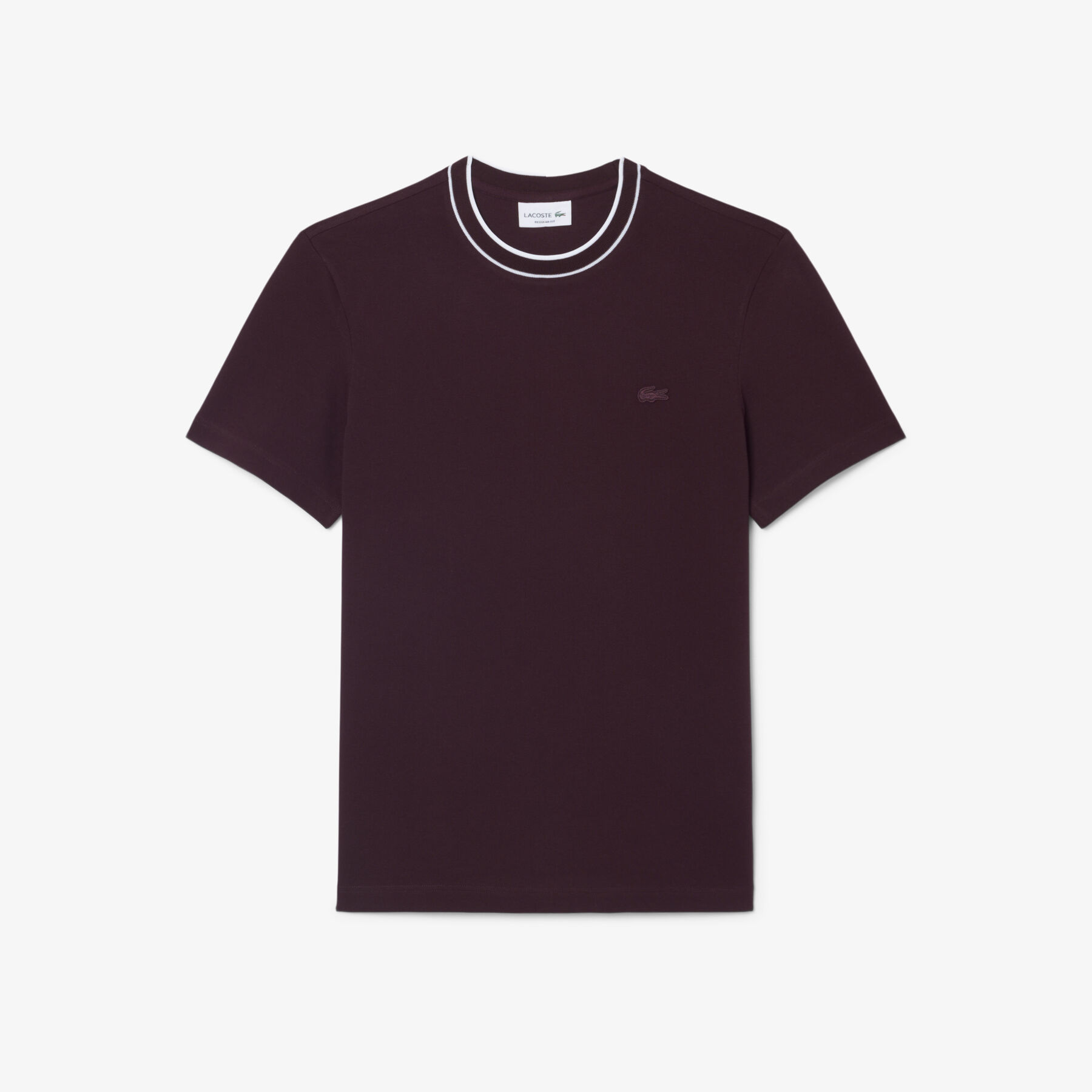 lacoste stretch pique stripe collar t shirt