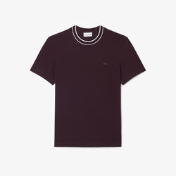 lacoste stretch pique stripe collar t shirt