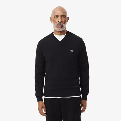 Monochrome Cotton V-neck Sweater