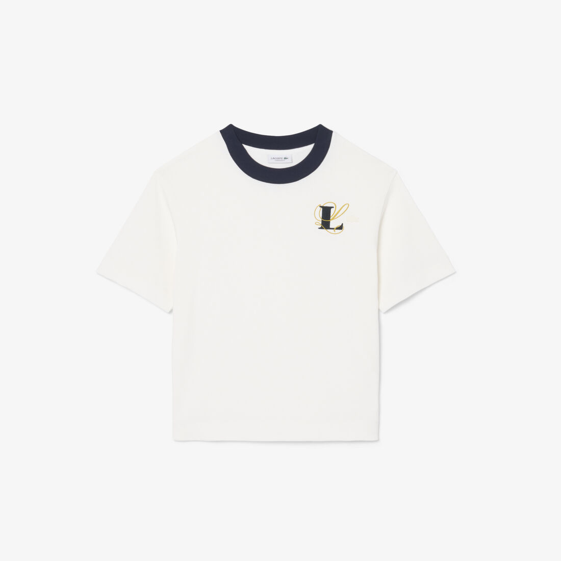 Oversized Embroidery Detail Jersey T-shirt lacoste oversized embroidery detail jersey t shirt