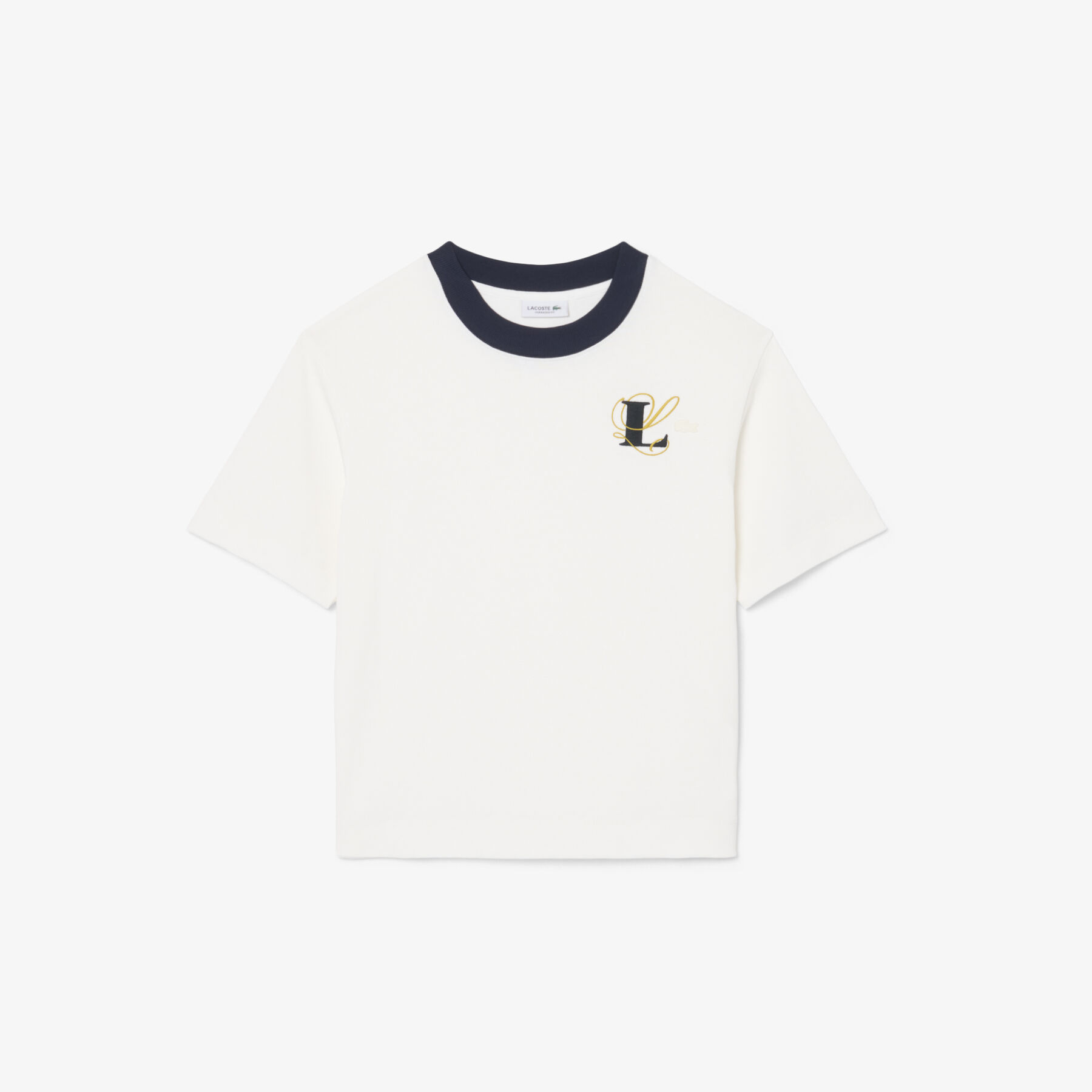 Oversized Embroidery Detail Jersey T-shirt lacoste oversized embroidery detail jersey t shirt