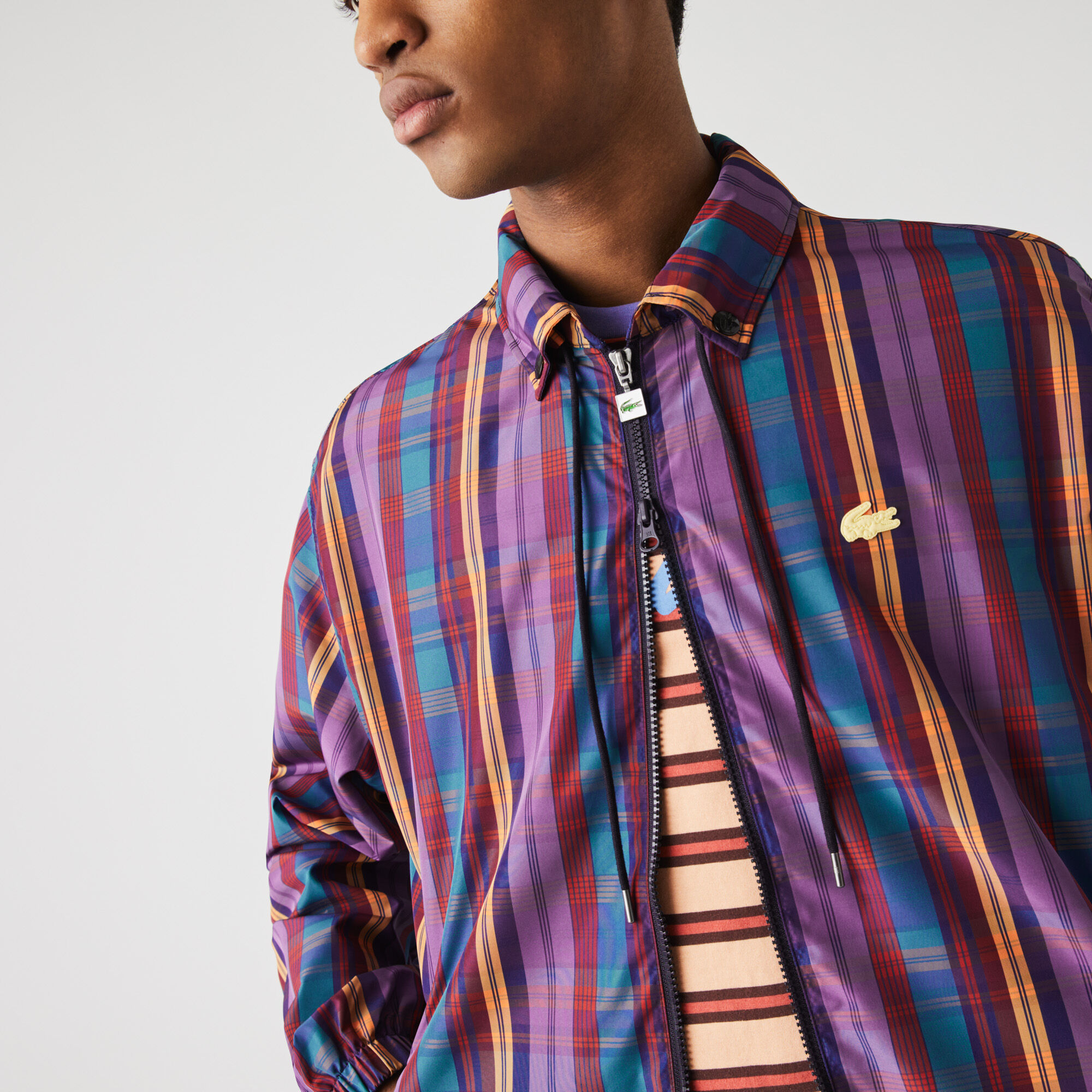 Unisex Lacoste LIVE Check Zip Windbreaker Unisex Lacoste LIVE Check Zip Windbreaker