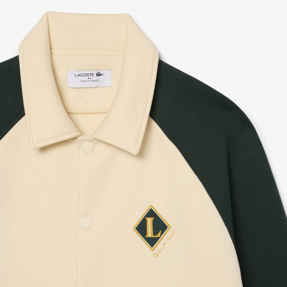 lacoste french made varsity badge jacket