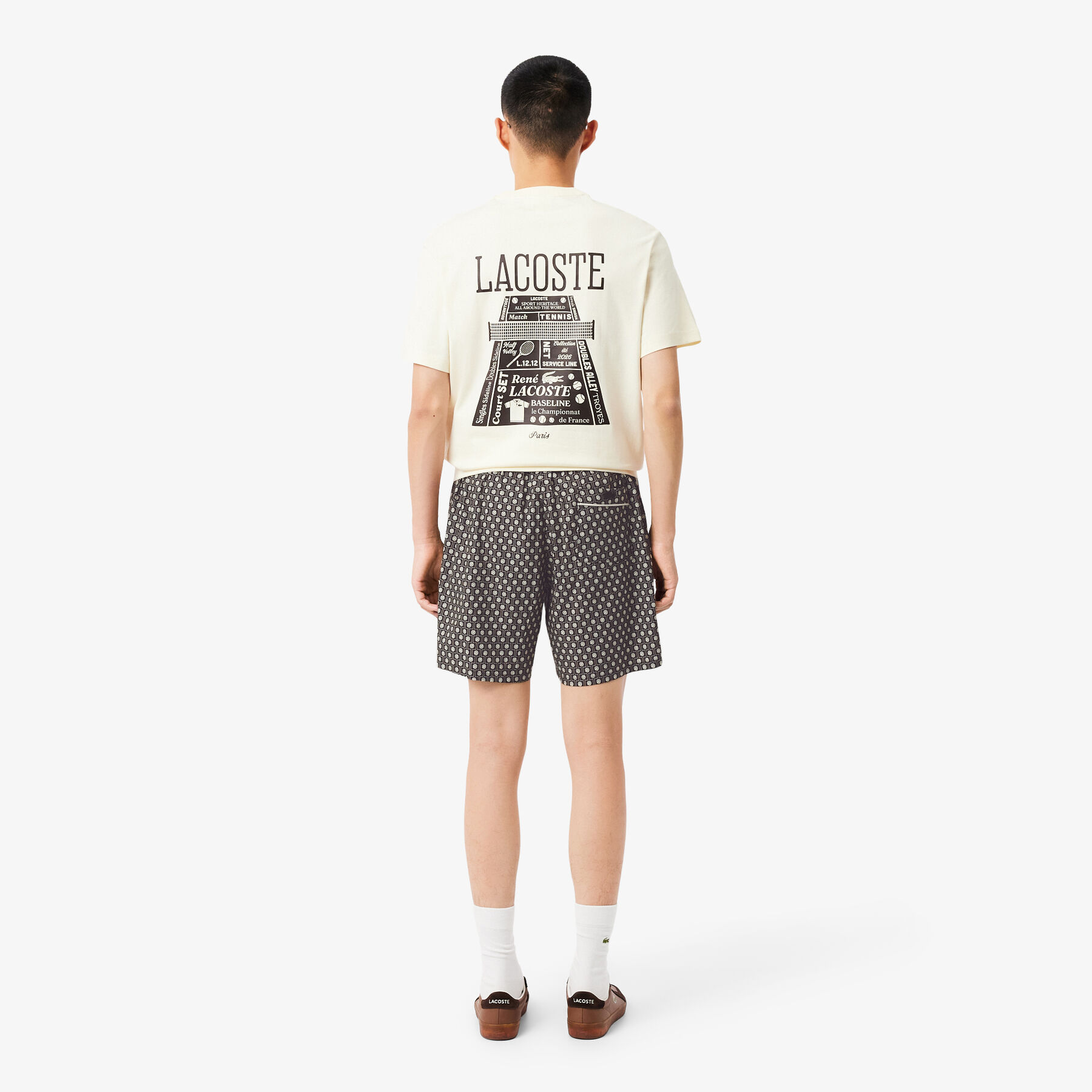Relaxed Fit Printed Cotton Blend Shorts lacoste relaxed fit printed cotton blend shorts
