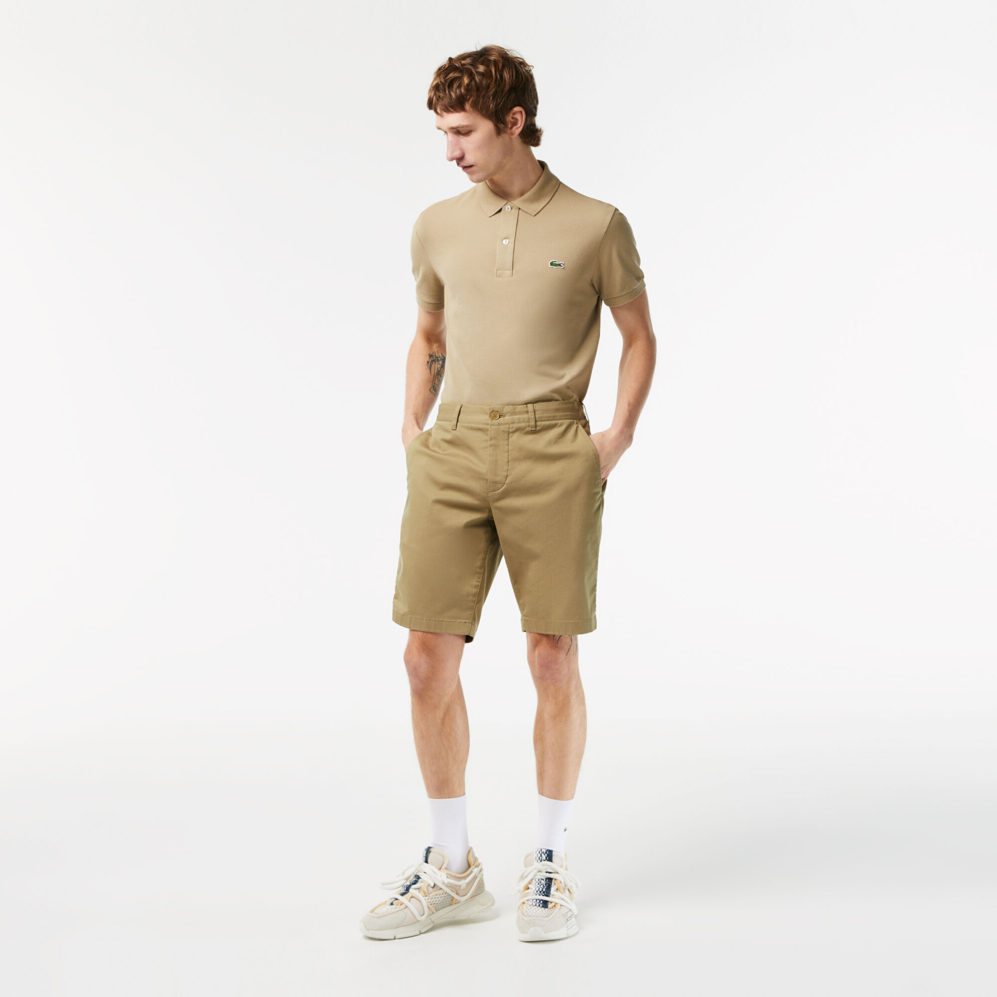 Buy Men s Slim Fit Stretch Cotton Bermuda Shorts Lacoste QA
