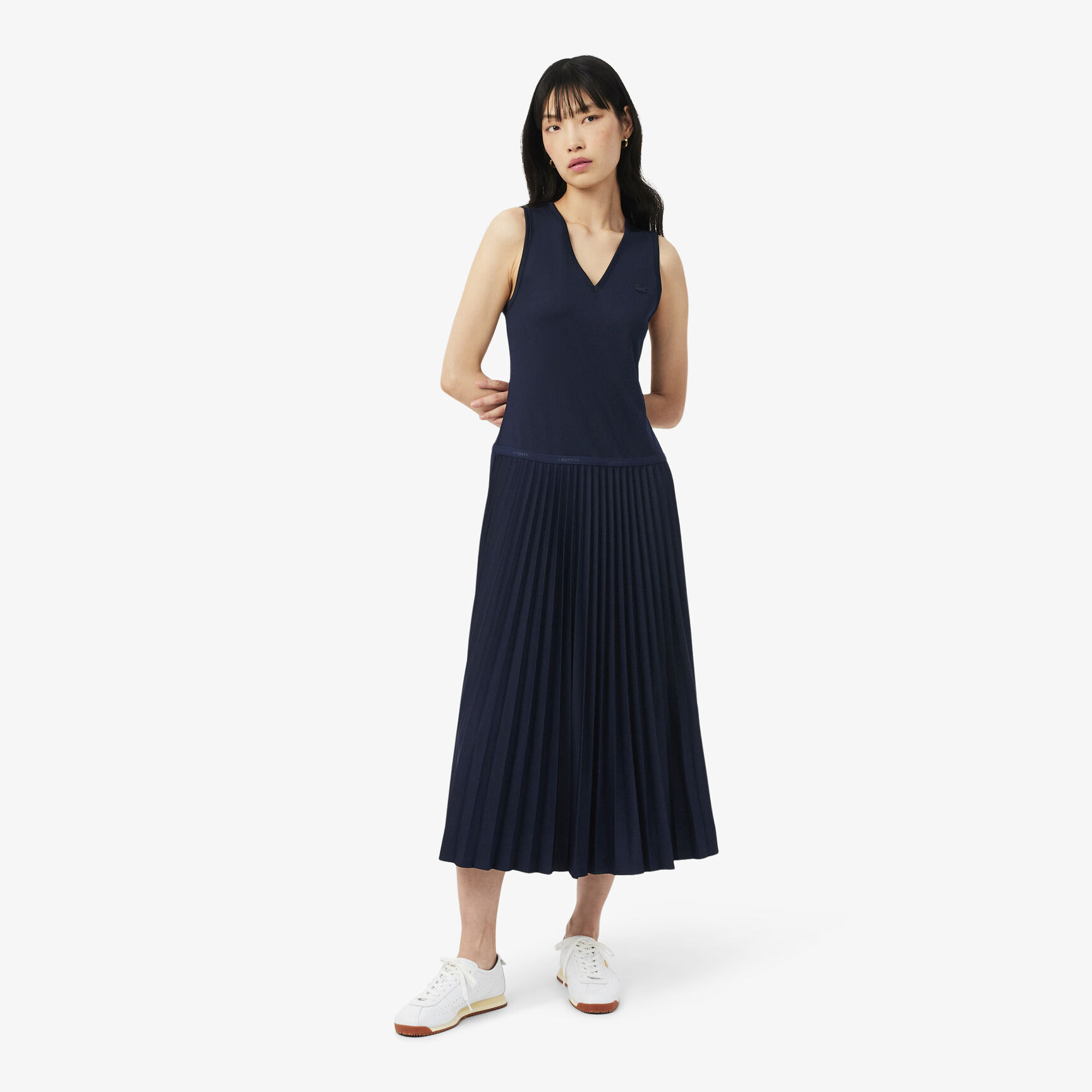 Long Sleeveless Pleated Dress Long Sleeveless Pleated Dress