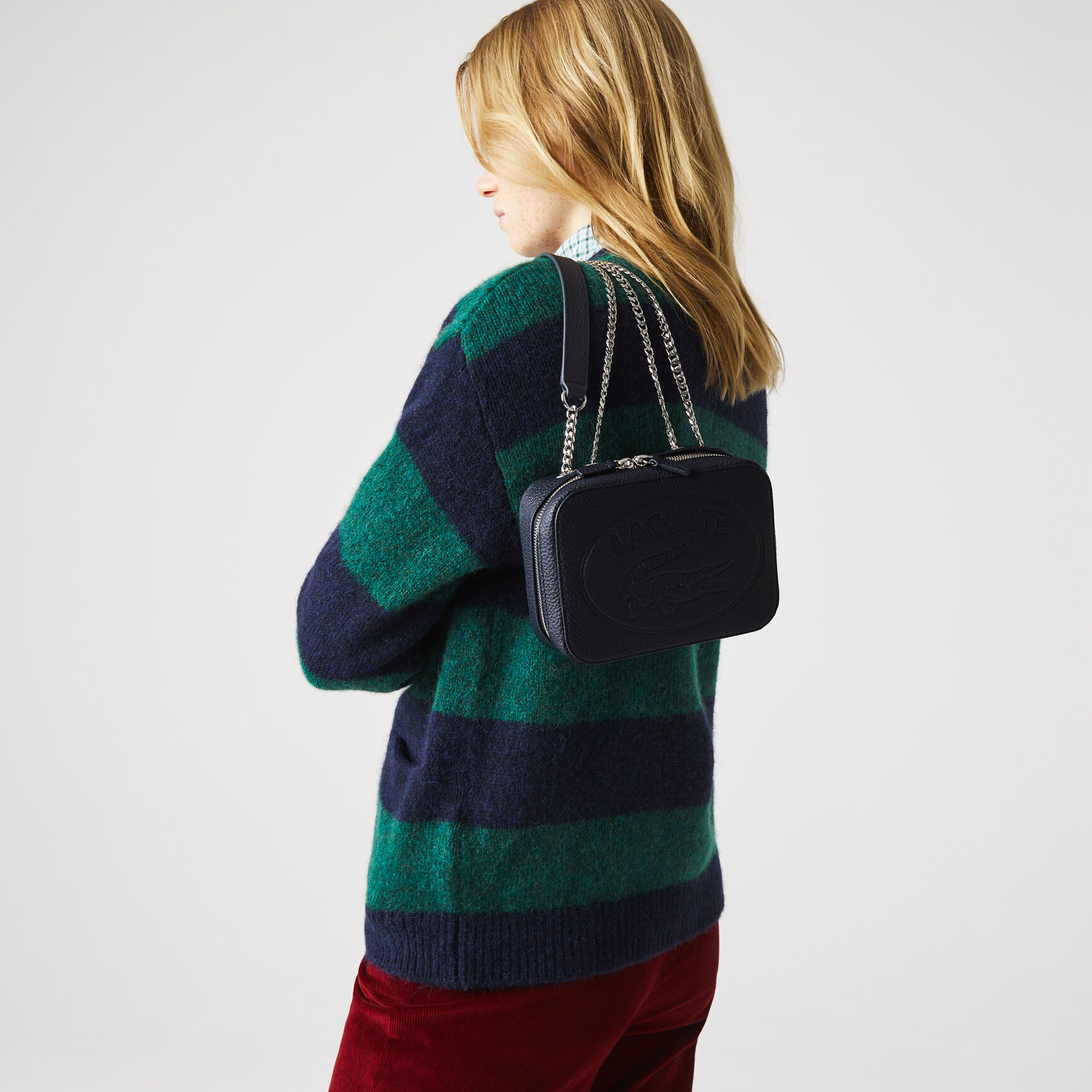 حقيبة كتف بسحاب من الجلد المحبب مجموعة Croco Crew للنساء حقيبة كتف بسحاب من الجلد المحبب مجموعة Croco Crew للنساء