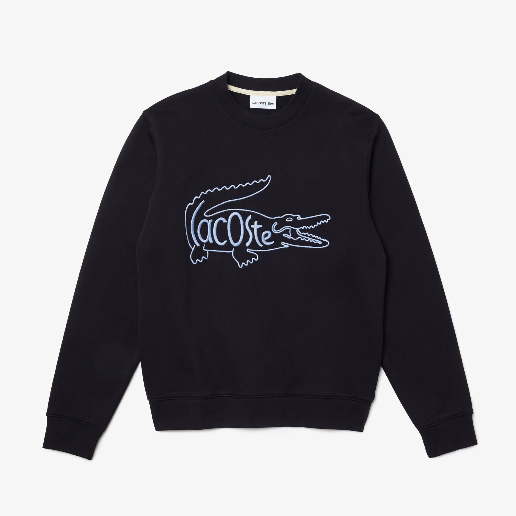 Men&rsquo;s Crew Neck Embroidered Crocodile Cotton Fleece Sweatshirt