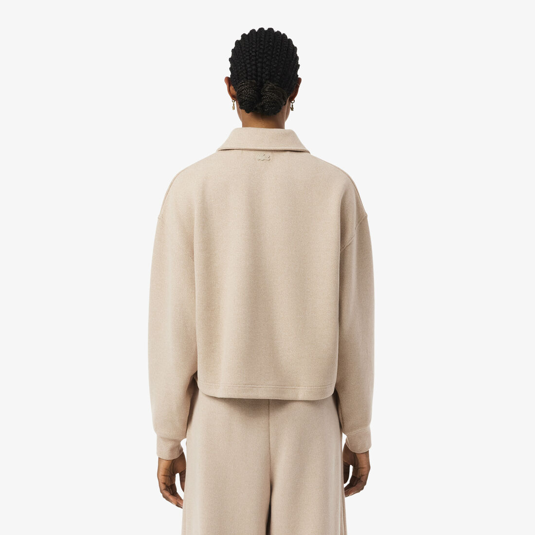 كنزة بولو مضلعة كبيرة الحجم كنزة بولو مضلعة كبيرة الحجم