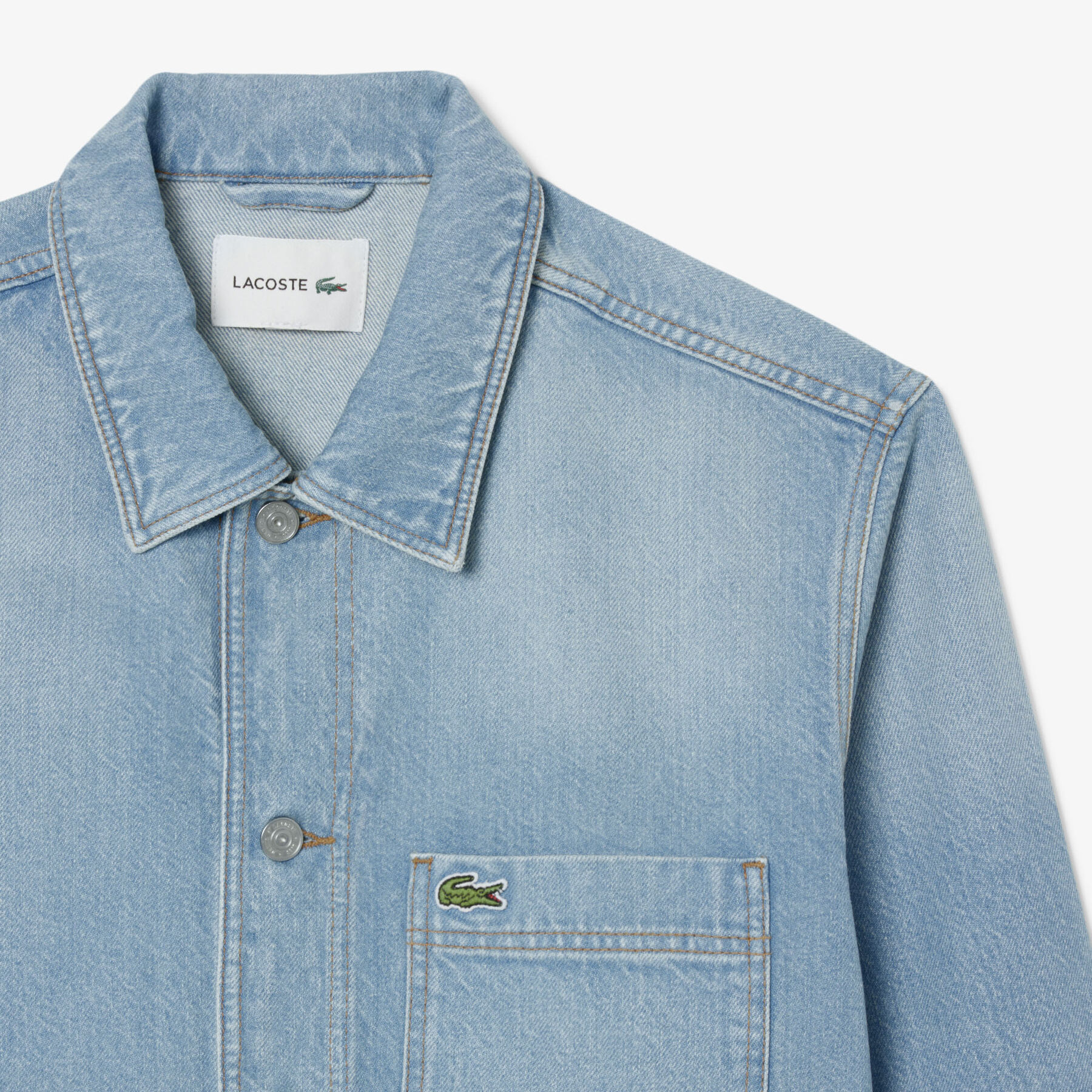 Heavy Cotton Denim Overshirt Jacket lacoste heavy cotton denim overshirt jacket