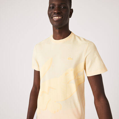 Men's Crocodile Print Crew Neck Stretch Organic Cotton T-shirt