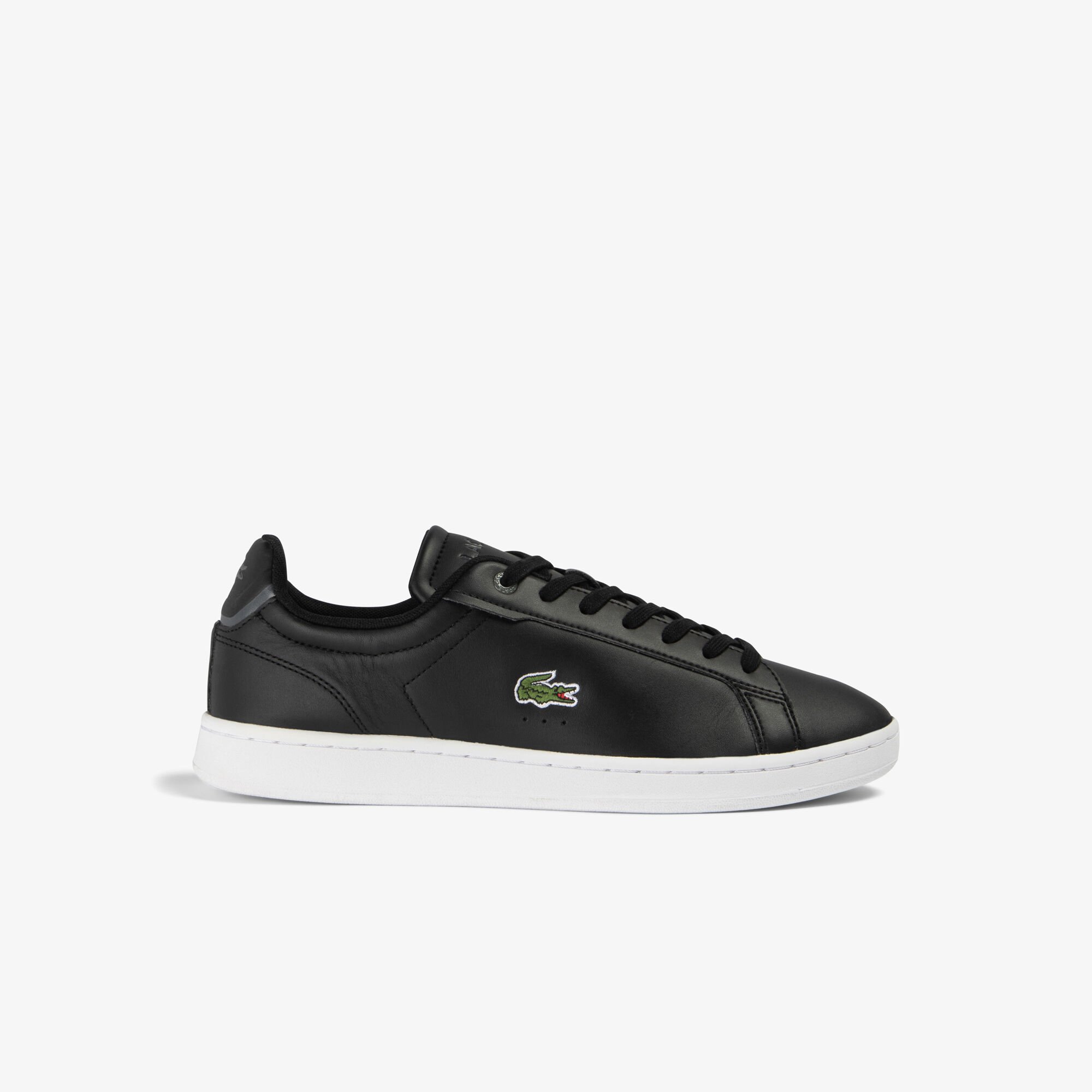 Lacoste black leather trainers hot sale