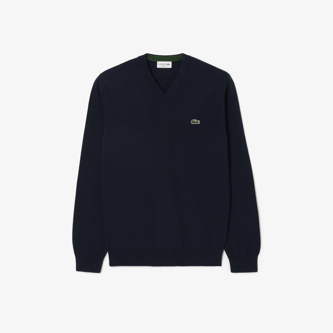 سترة قطنية أحادية اللون بفتحة رقبة على شكل حرف V سترة قطنية أحادية اللون بفتحة رقبة على شكل حرف V